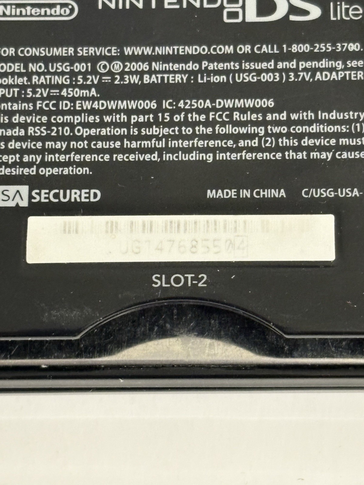 Nintendo DS Lite Black Broken Hinge Works Plays Both Sides Parts Or Repair READ