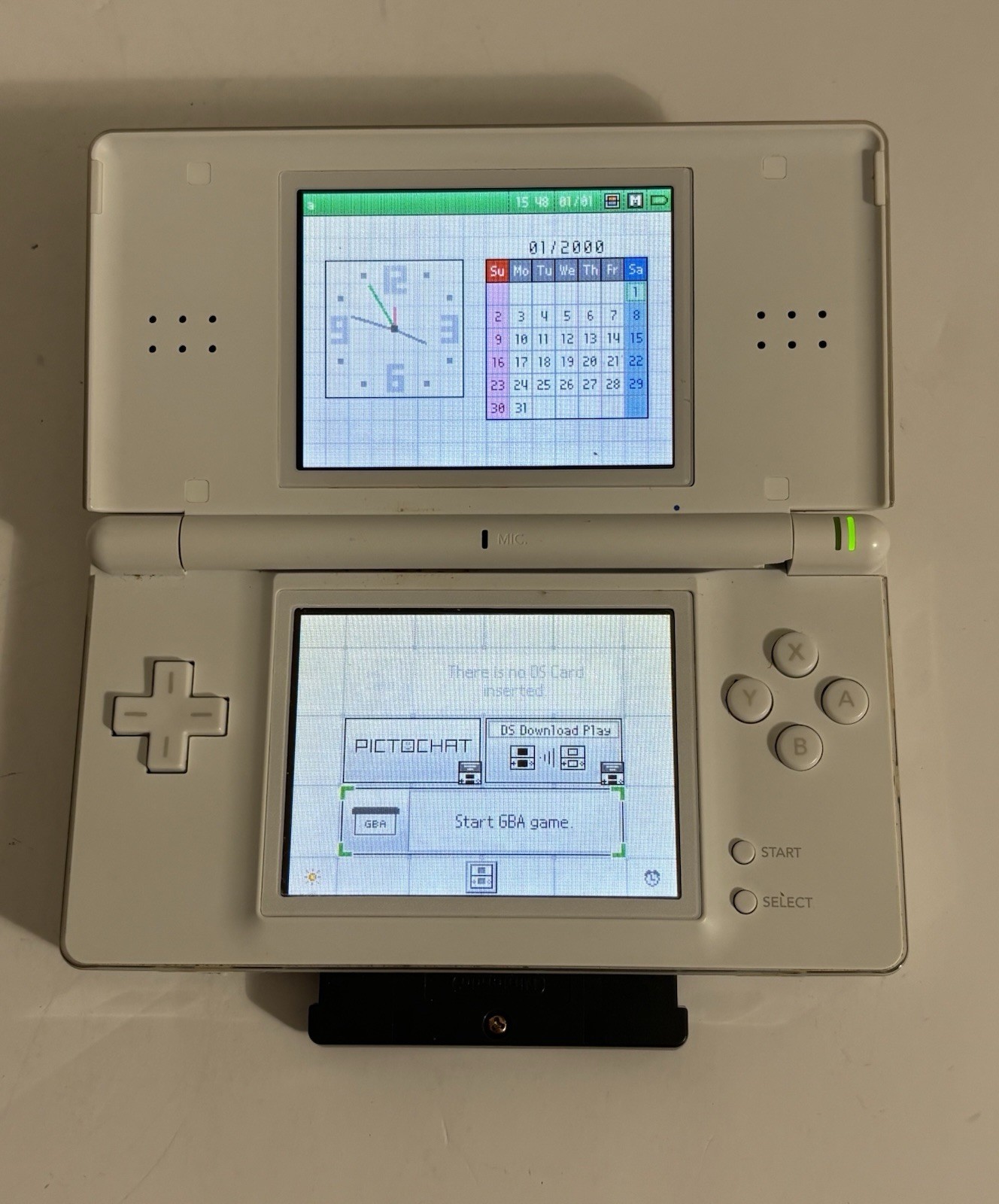 Nintendo DS Lite White Broken Hinge Works Plays Both Sides Parts Or Repair READ