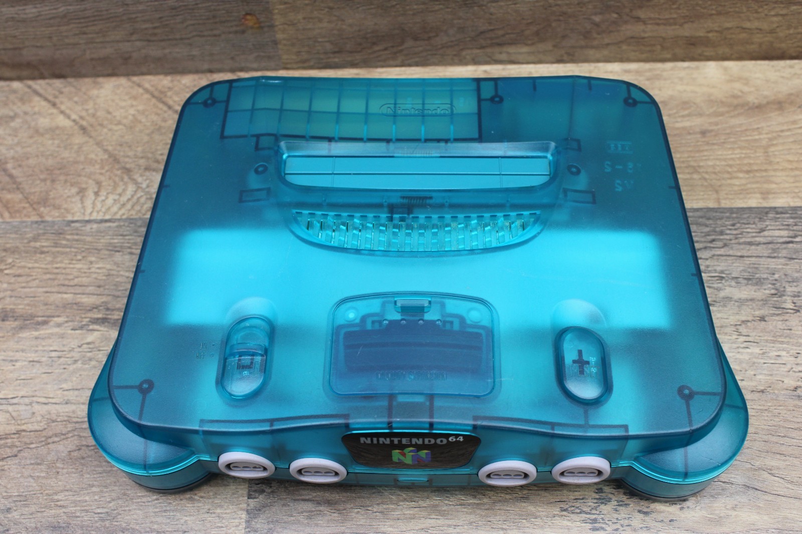 Nintendo 64 N64 Ice Blue Funtastic Console System Tested Works Great Nice !!