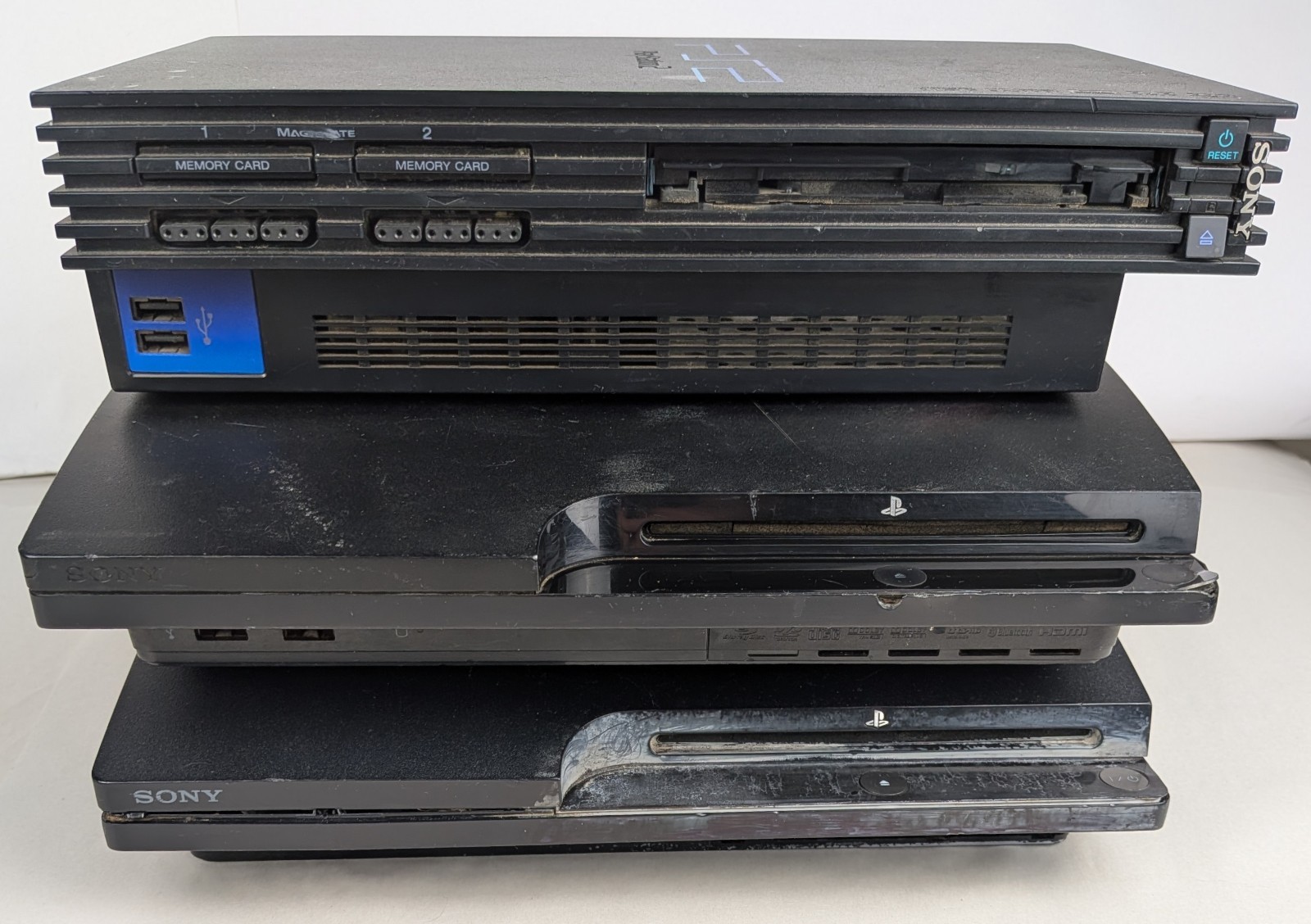 Sony PlayStation 3 PS3 Slim PS2 Fat Parts Repair Console Lot CECH-3001B 2501A