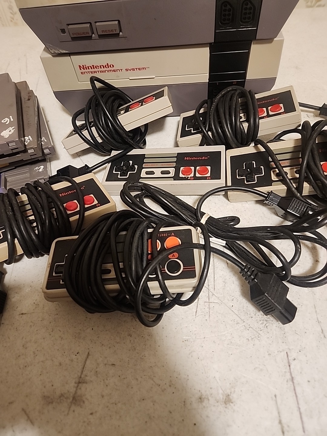 Nintendo NES Lot Of 2 Consoles 10 Games 6 Controllers Contra Mario TMNT