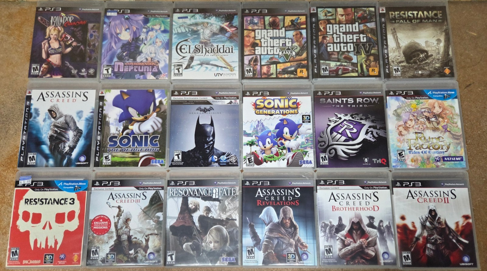 PlayStation 3 (CECHE01) Console & 47 Game Collection & MediaBoard Remote Control