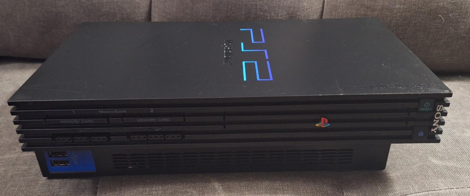 Sony PlayStation 2 Console, 500GB HDD, Memory Card OEM w/ F.M.C.B., Dualshock 2