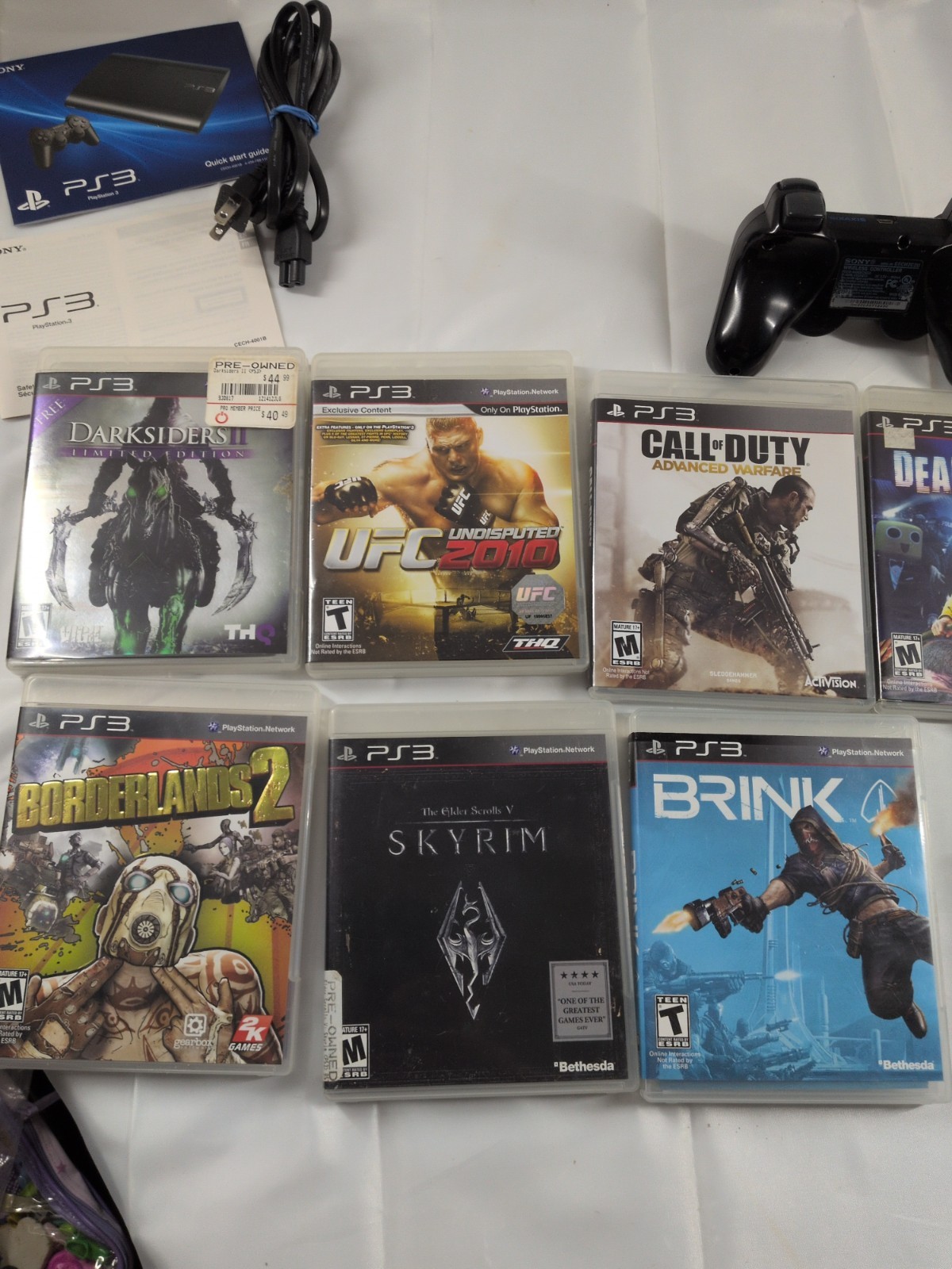 Sony PlayStation 3 250GB PS3 Super Slim CECH-4001B Black Tested 11 Games Bundle