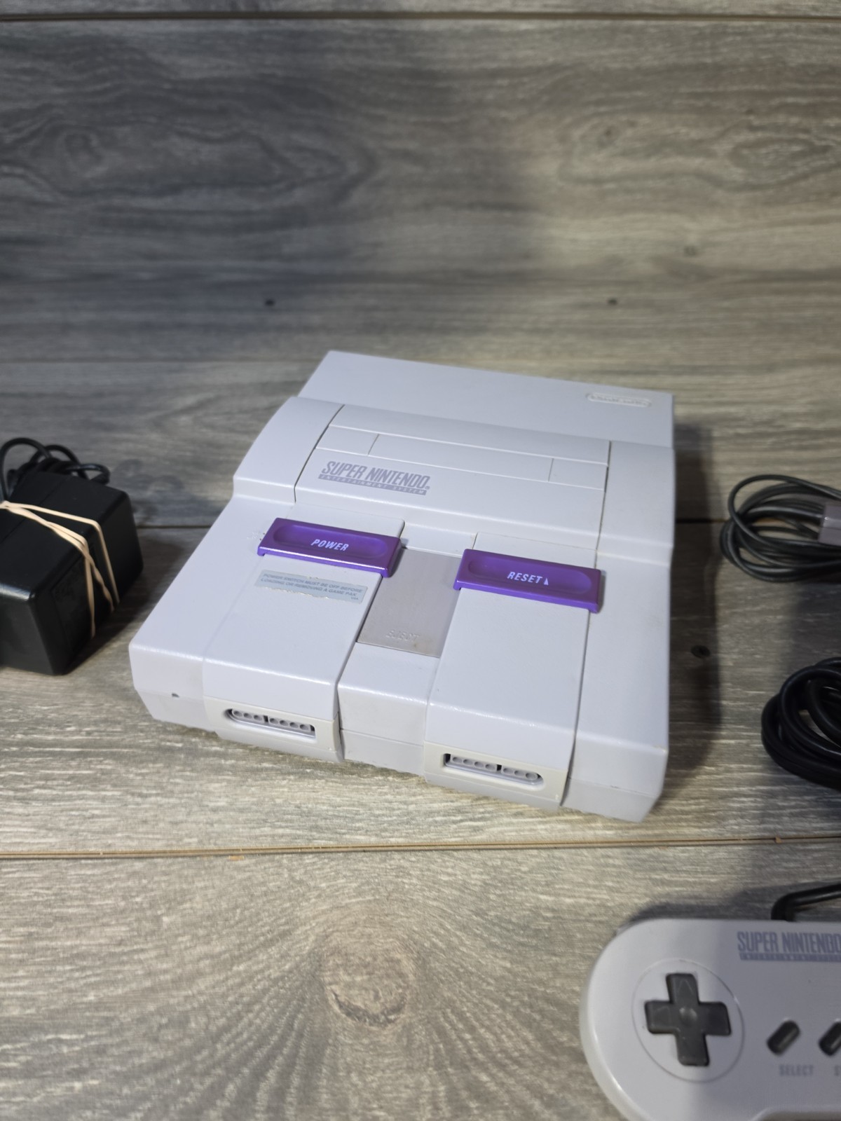 Super Nintendo Entertainment System Orig SNES Console SNS-001 W Control & Cords