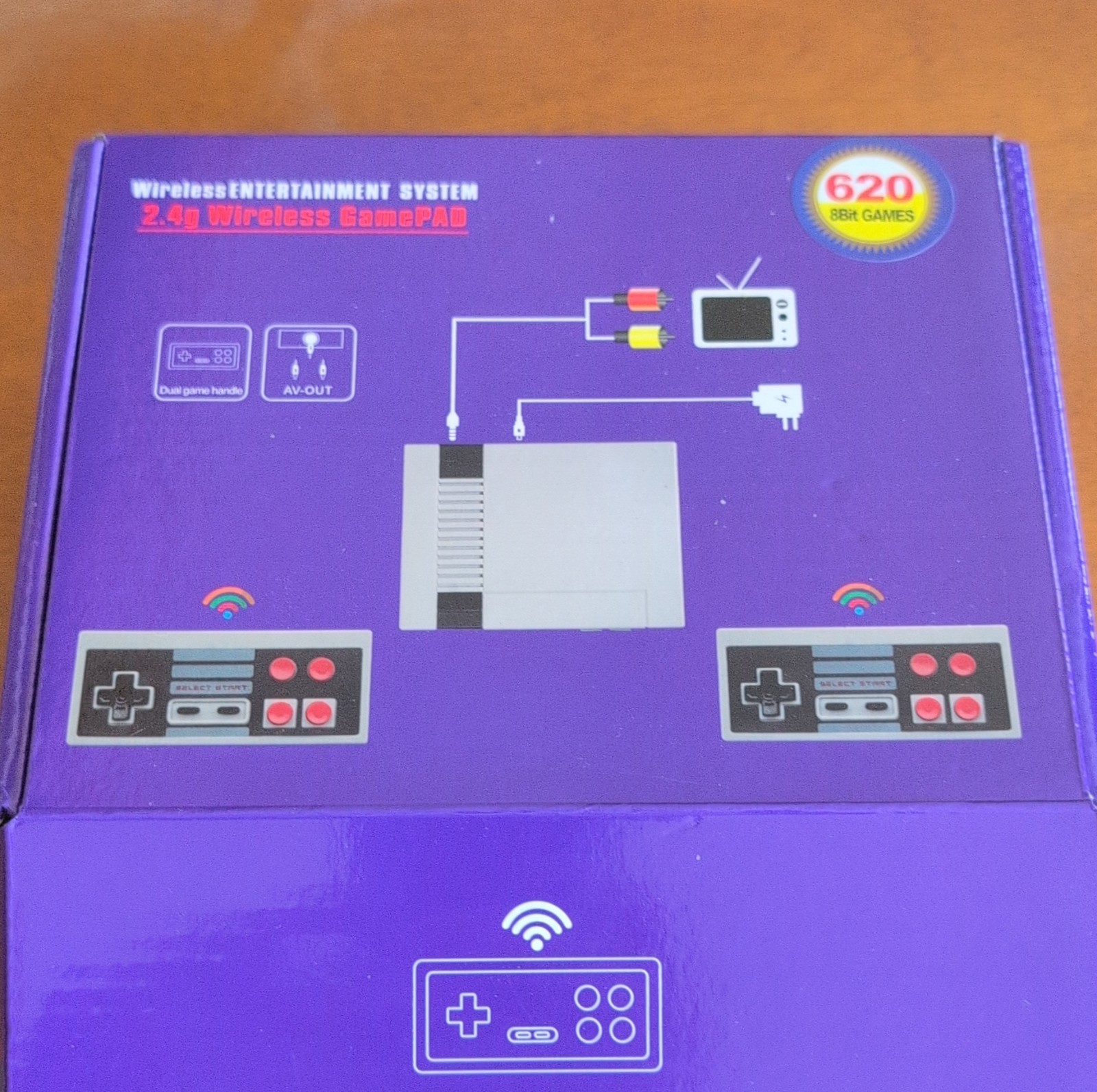 2.4g Wireless Entertainment System Wireless Gamepad AV Out Console 620 Games