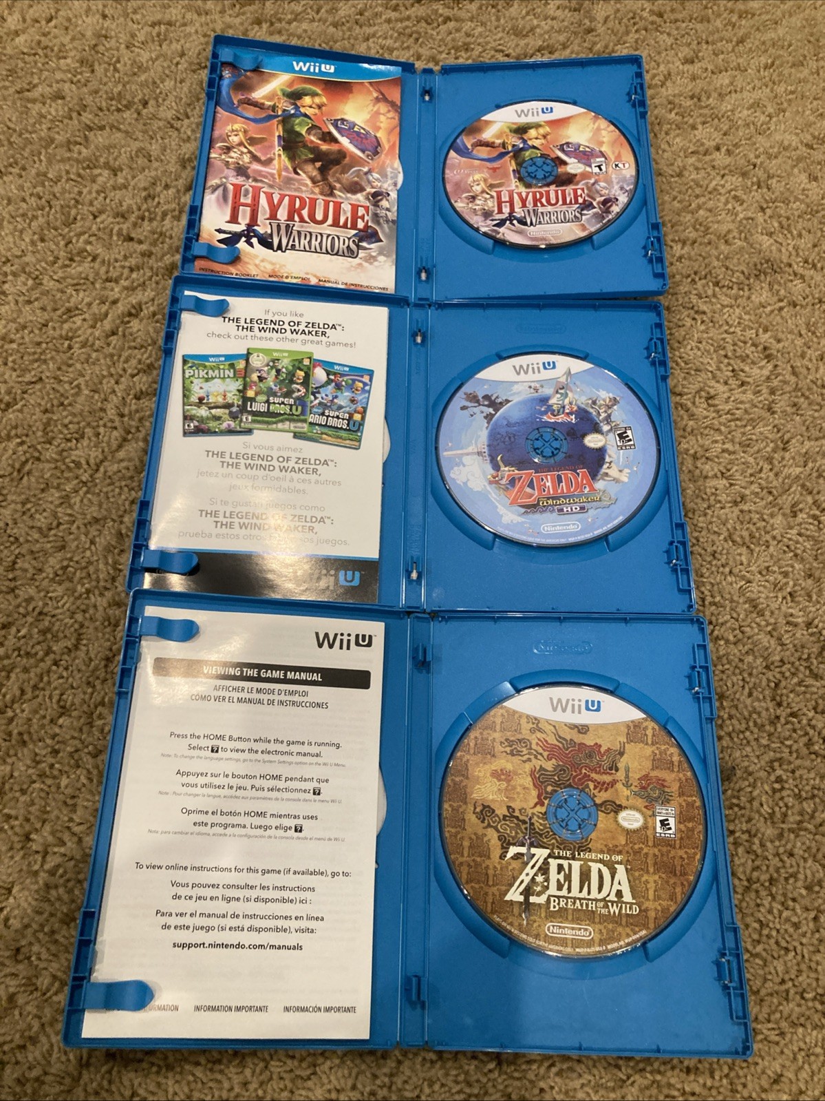 Wii U System Bundle The Legend Of Zelda Game Lot- Tested!