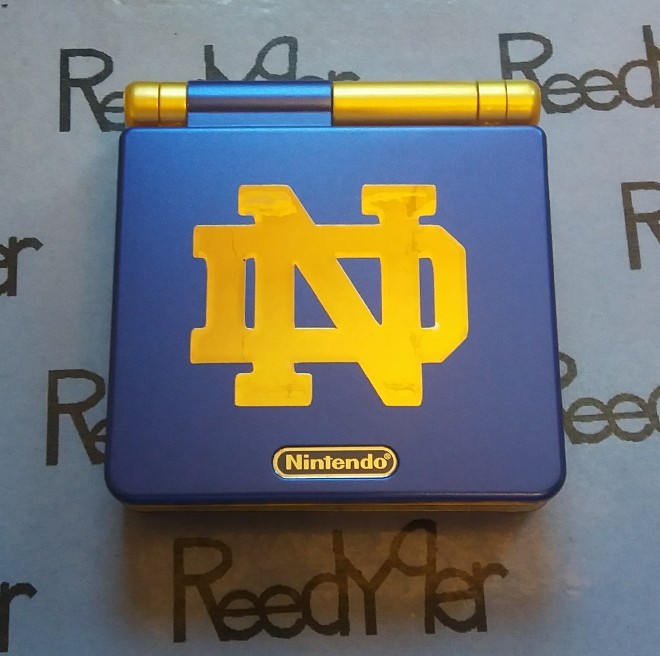 ND Blue & Gold Notre Dame GameBoy Advance SP MINT AGS-101 Bright Nintendo System