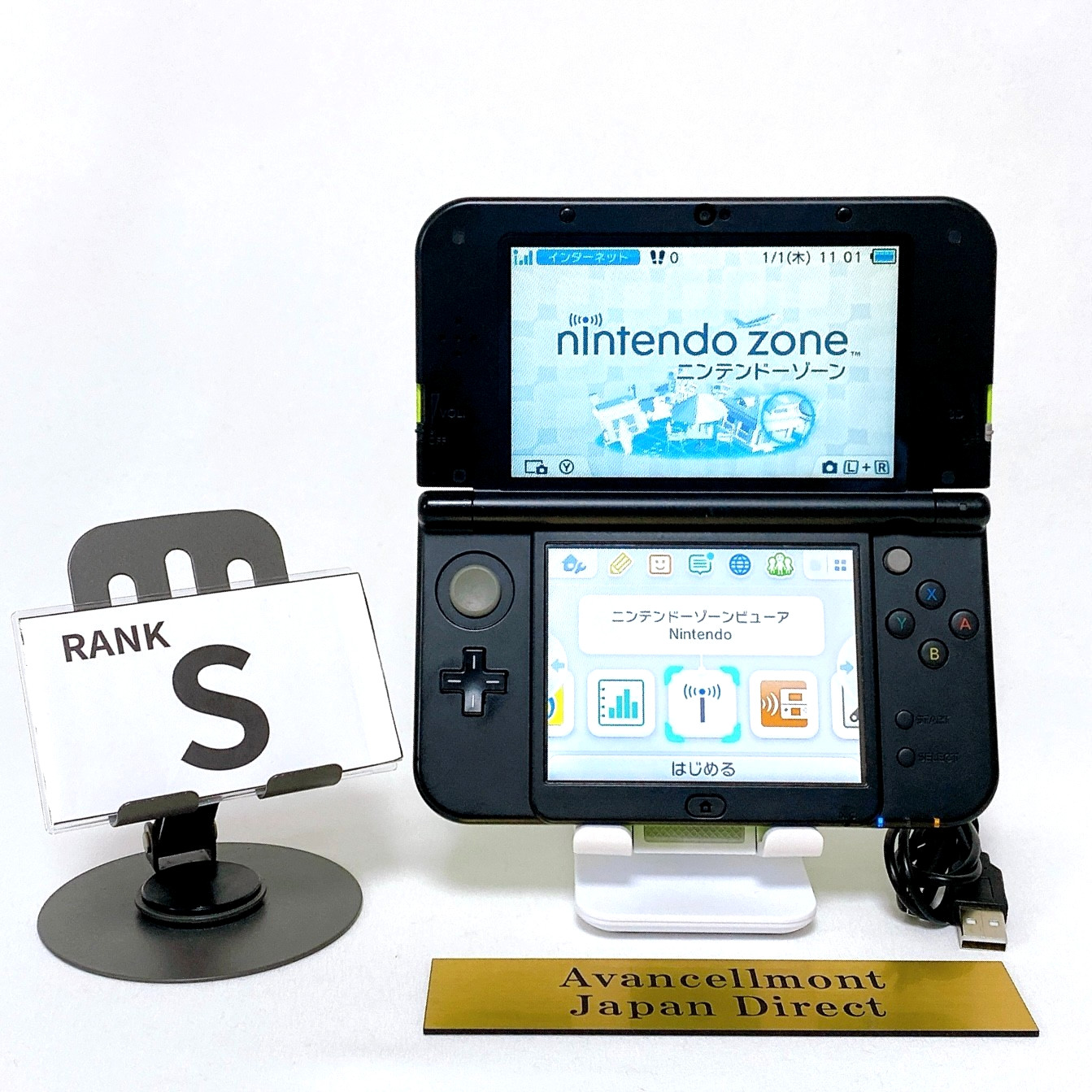 【Top IPS】New Nintendo 3DS XL LL Lime Black Console Japan Tested Working Rank S