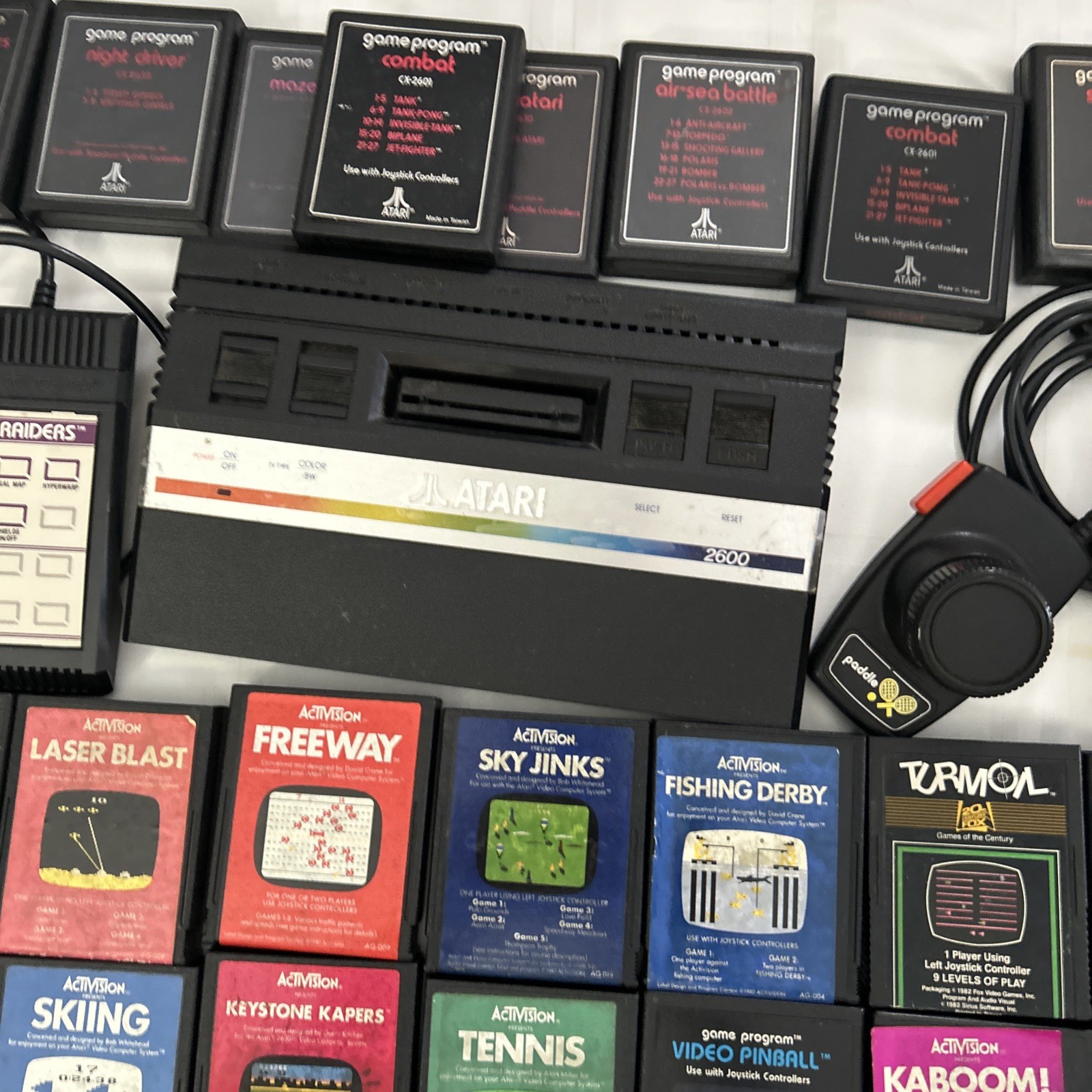 Atari 2600 JR Rainbow Console w/ Paddles, 48 Games & Some Manuals