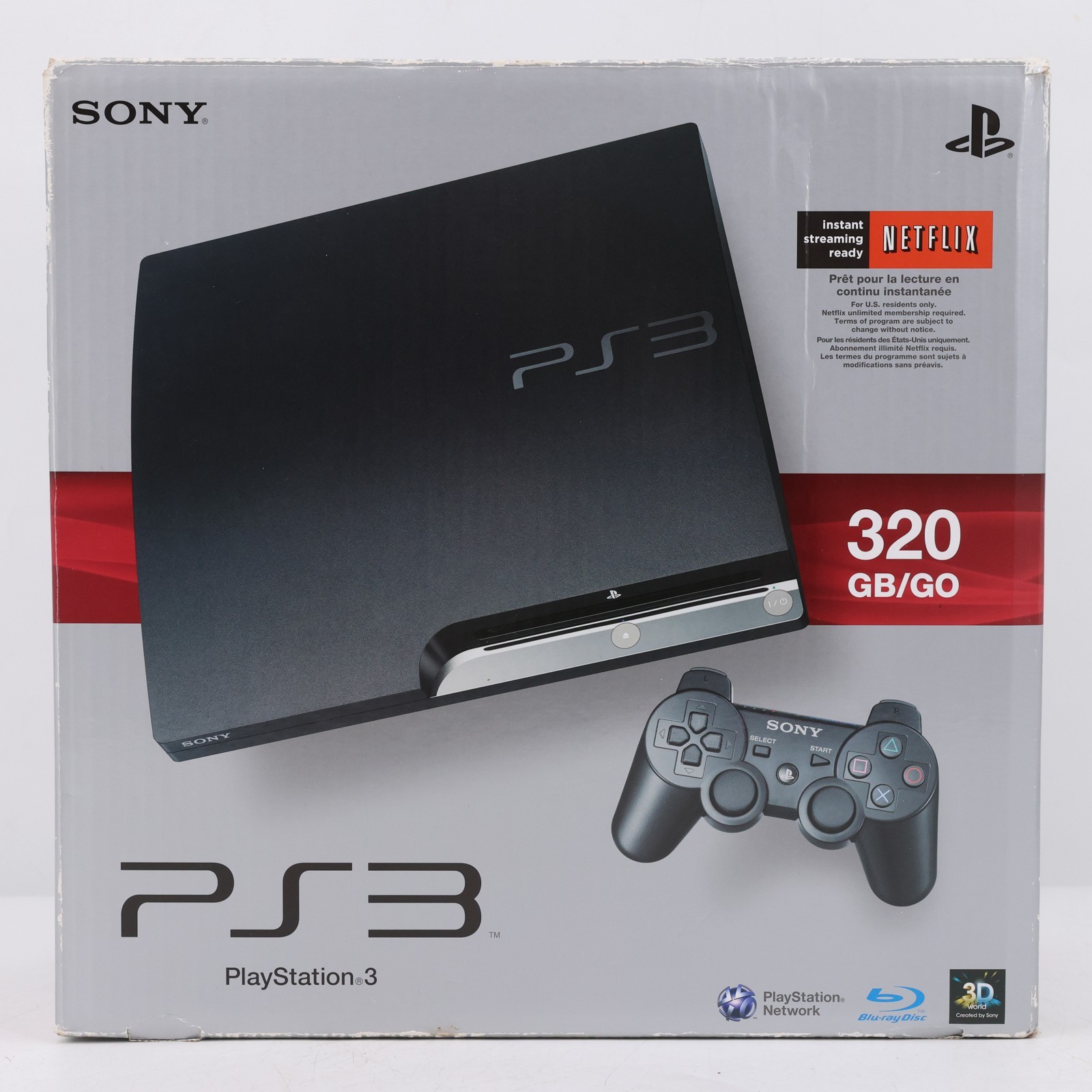 Sony PlayStation 3 PS3 Slim 320GB Console Bundle CECH-2501B 2 Controllers Move