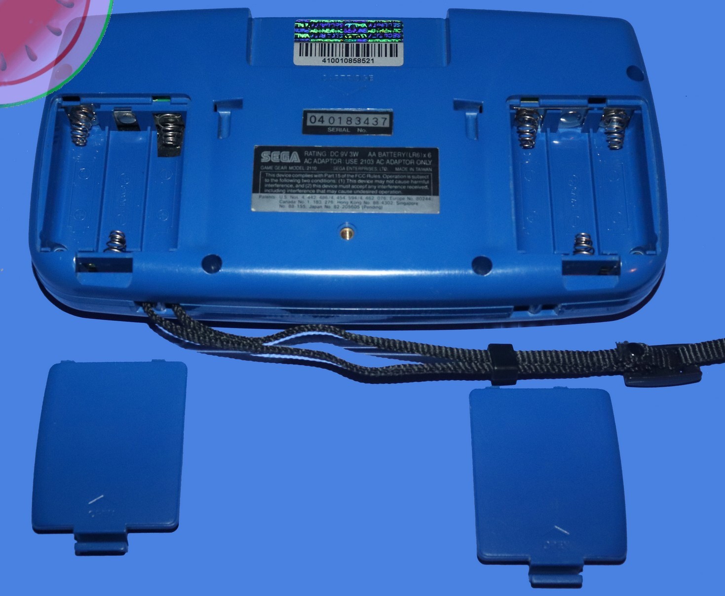 WORKING Blue Sega GAME GEAR System Recapped, Glass Lens, Carrying Case, 10 Games