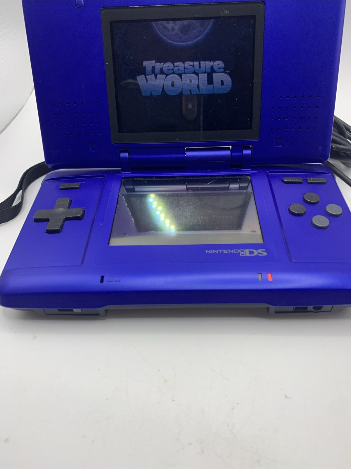 Nintendo Fat DS NTR-001 Console 2004 Blue, Tested Includes Charging Cord & Game