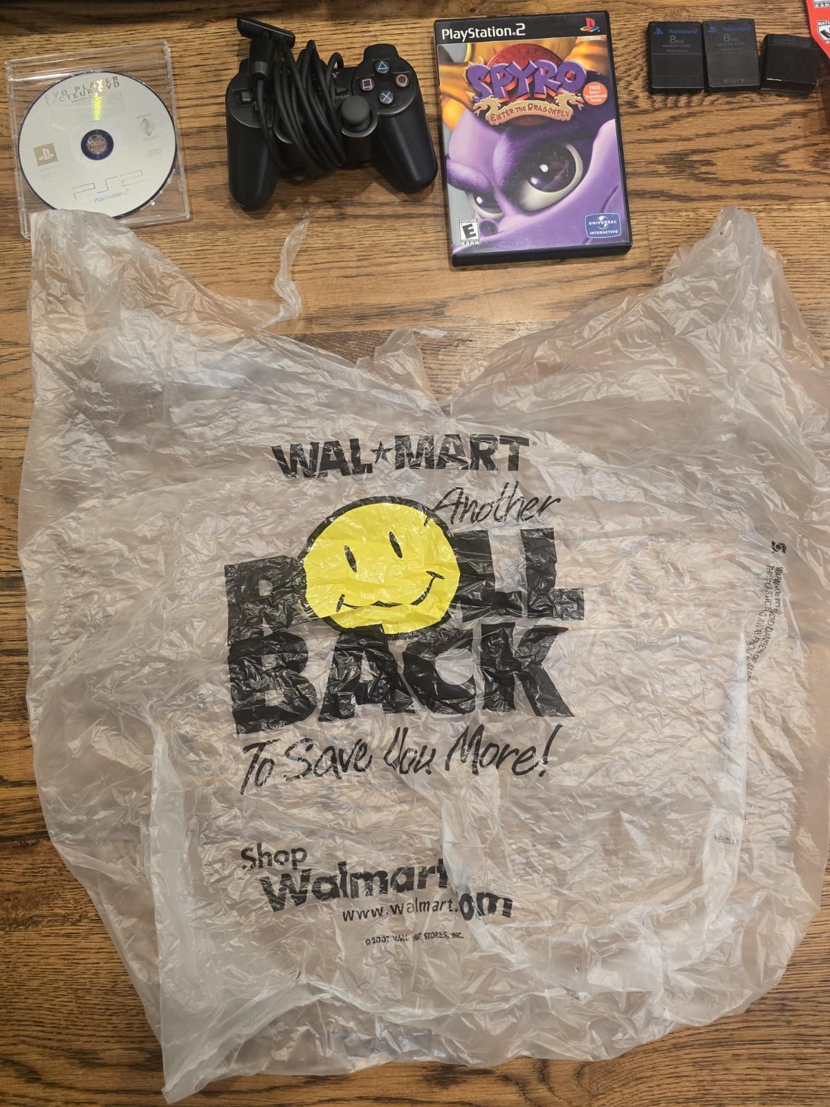 2002 PS2 Fat Console Time Capsule CIB Walmart Bag Matching Receipt Spyro Game.