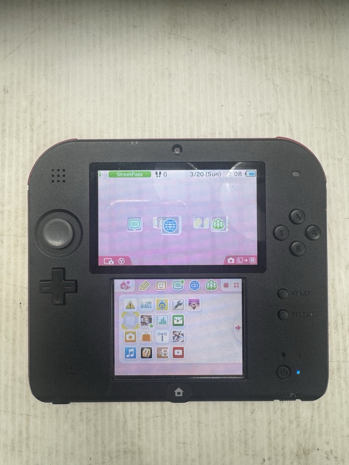 Nintendo 2DS Crimson Red Handheld System – Red/Black – Tested/Works