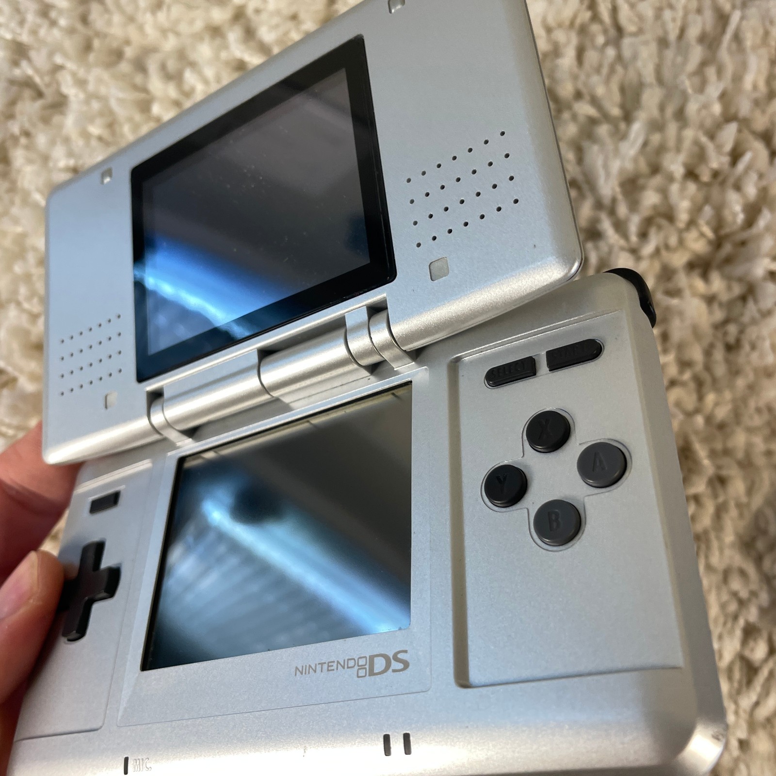 Nintendo DS Original NTR-001 Titanium Silver Handheld Console System READ