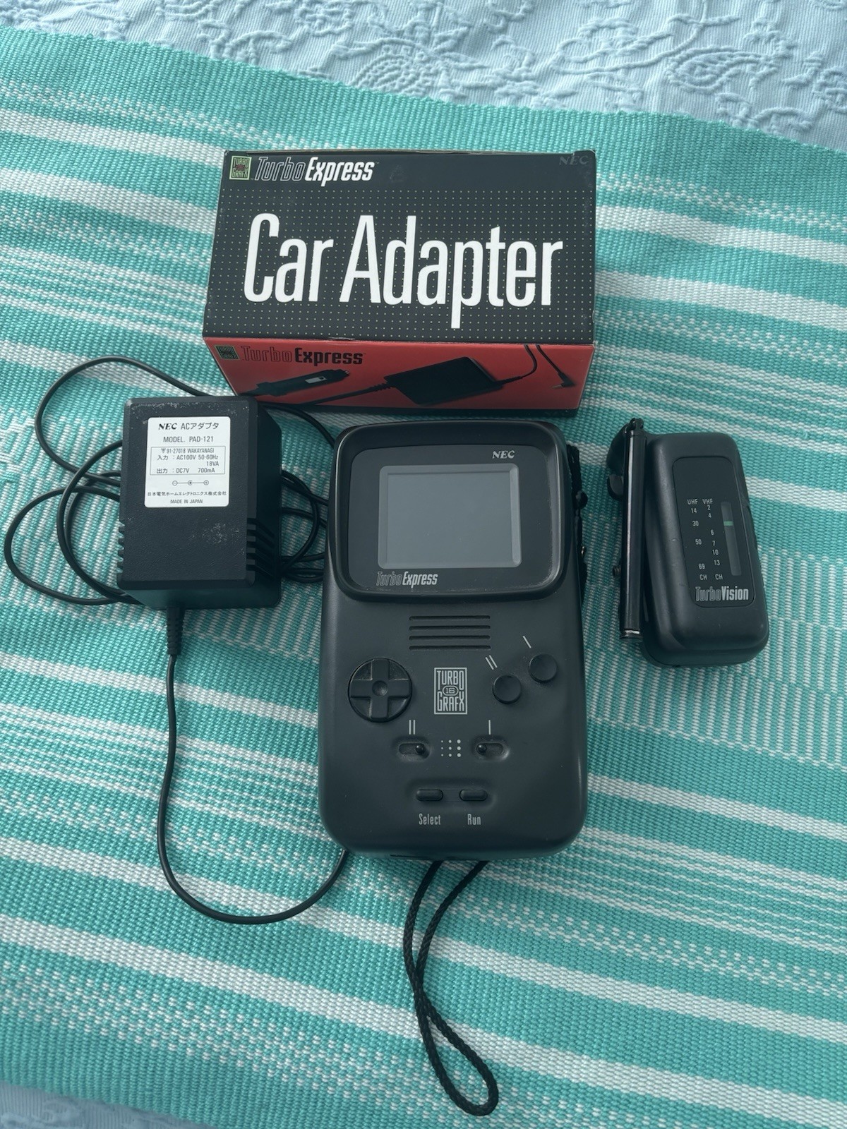 NEC Turbo Express Handheld W Car Adapter/tv Tuner And Plug