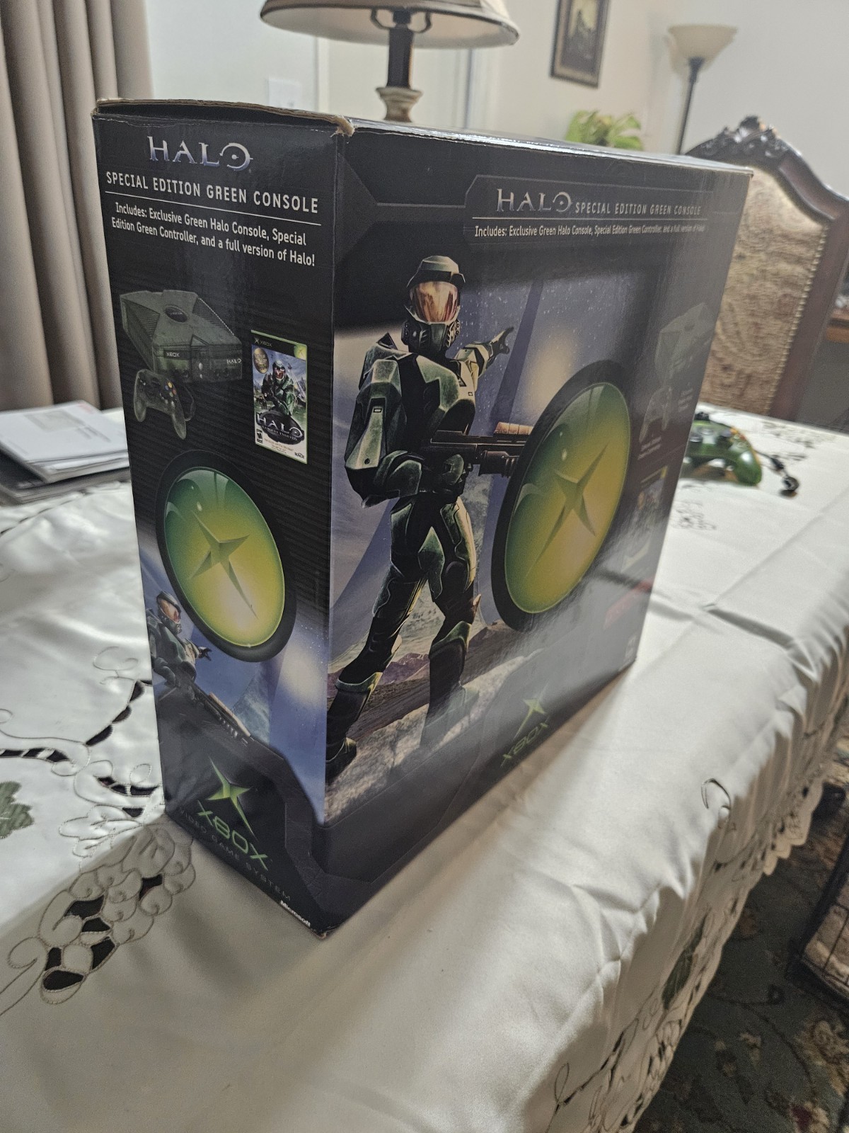 OG Xbox Halo Edition System Console In Box With 4 Controllers And Extras