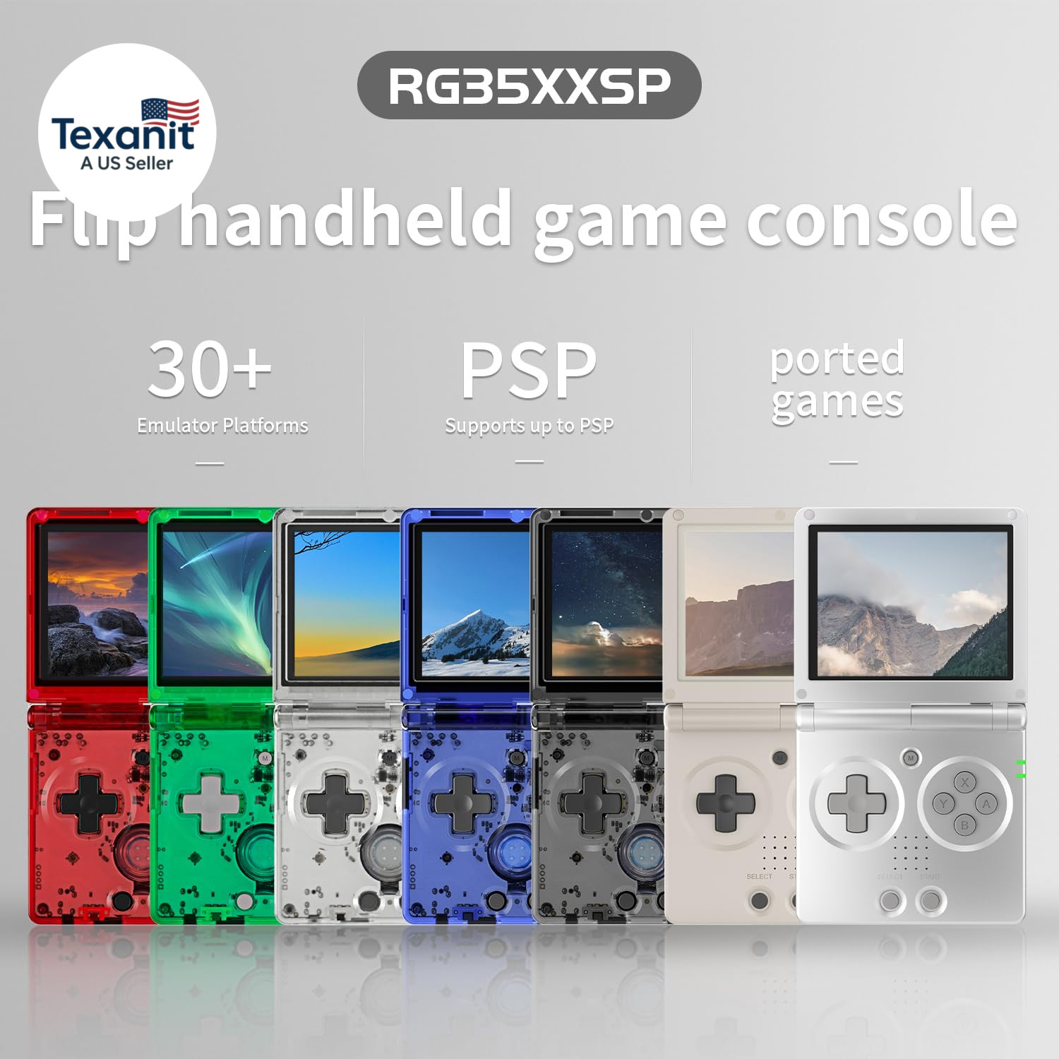 RG35XXSP Flip Portable Retro Handheld Game Console,Rg 35XXSP 3.5 Inch IPS Screen