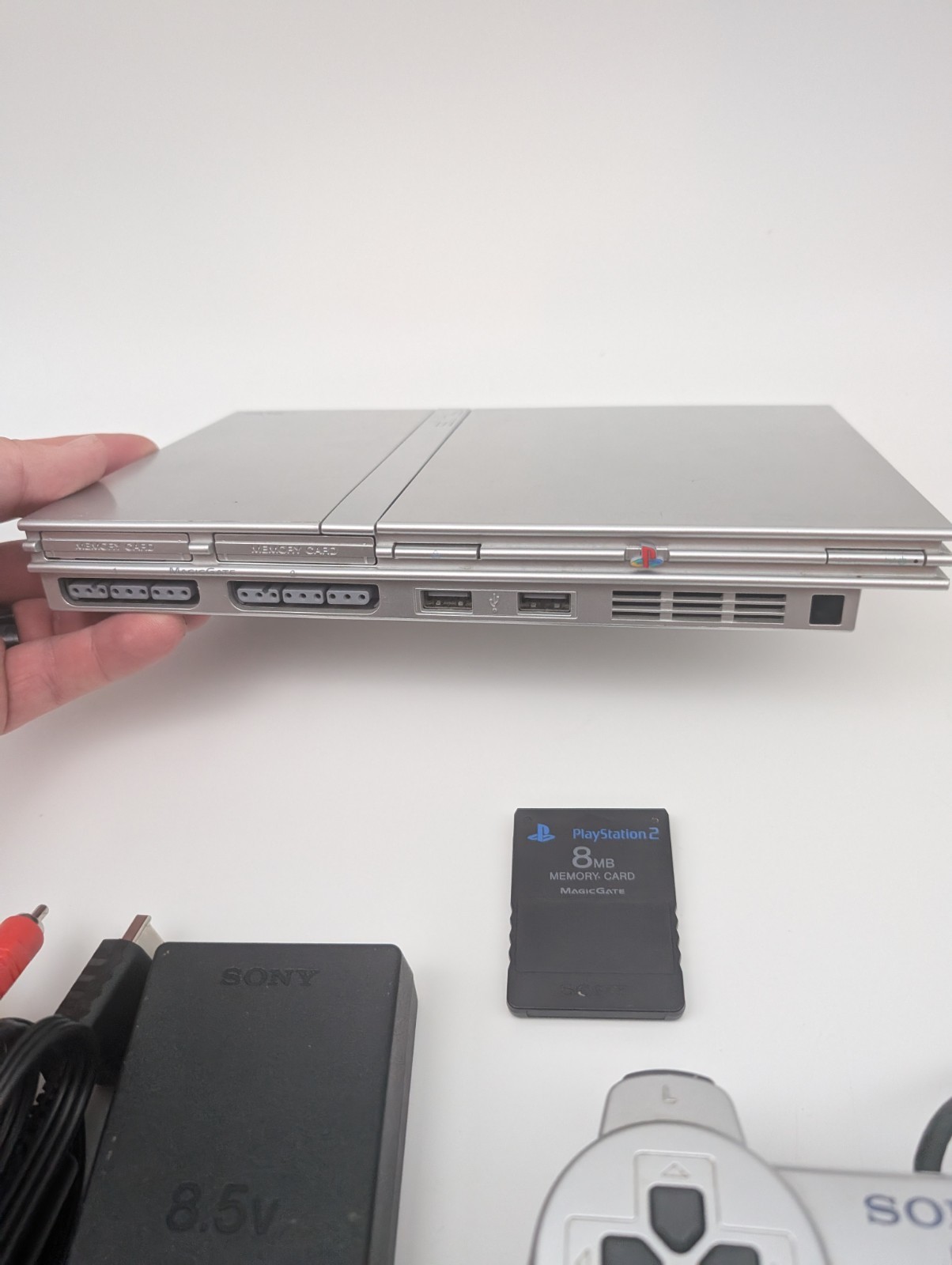 Sony PS2 Slim SCPH-79001 Silver Console Bundle New Laser Disc Spindle Authentic