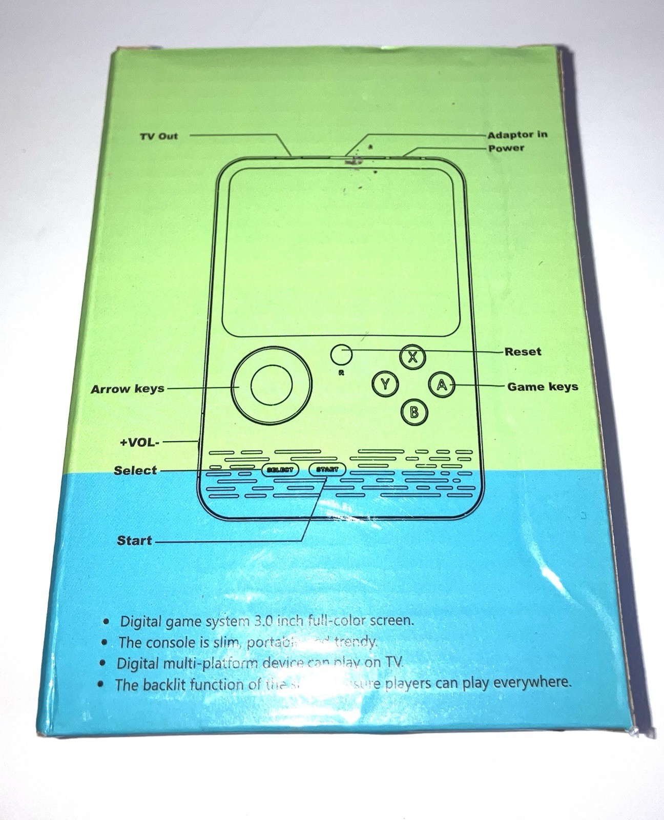 G5 Handheld Game Box Game Player 3″ Screen Blue TV Connect Capable New