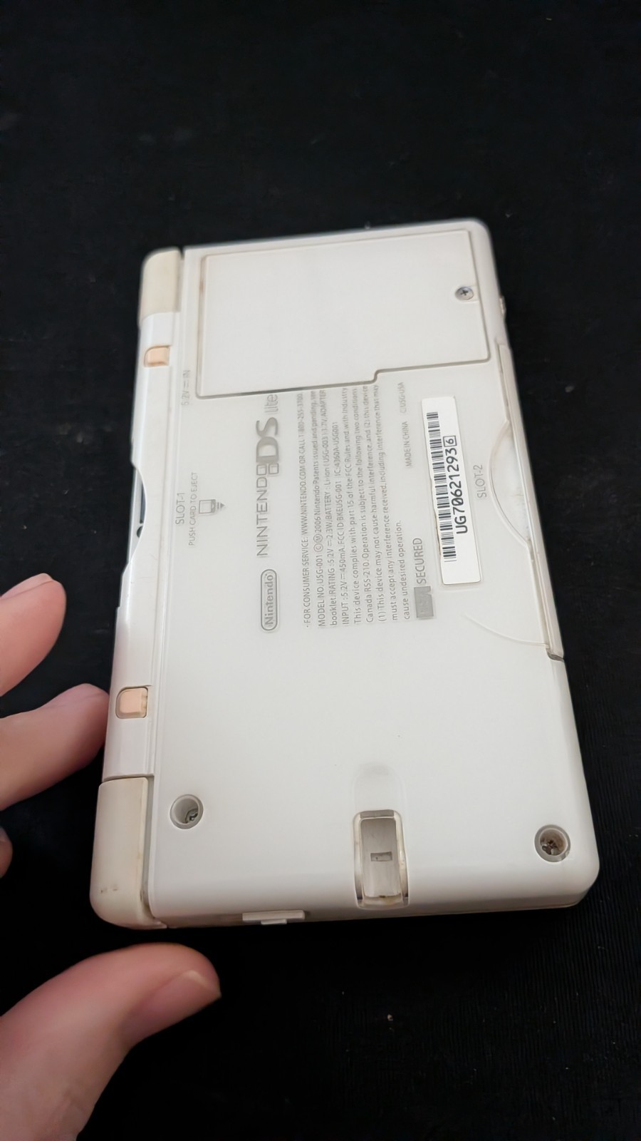 Nintendo DS Lite Polar White, Handheld Gaming System, USG-001 Tested