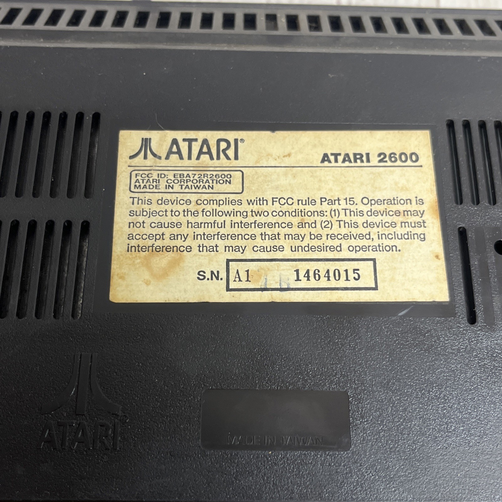 Atari 2600 Jr. Game Console *NO CORDS, GAMES OR CONTROLLERS – TESTED*