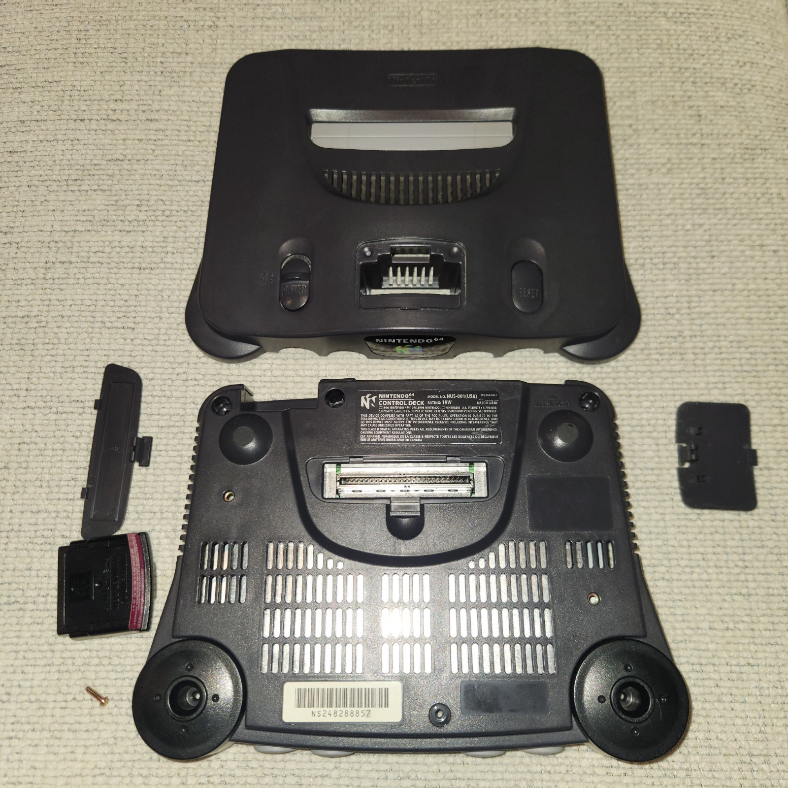 Nintendo 64 NUS-001(USA) 1 OEM Controller & Cords Authentic Tested Excellent