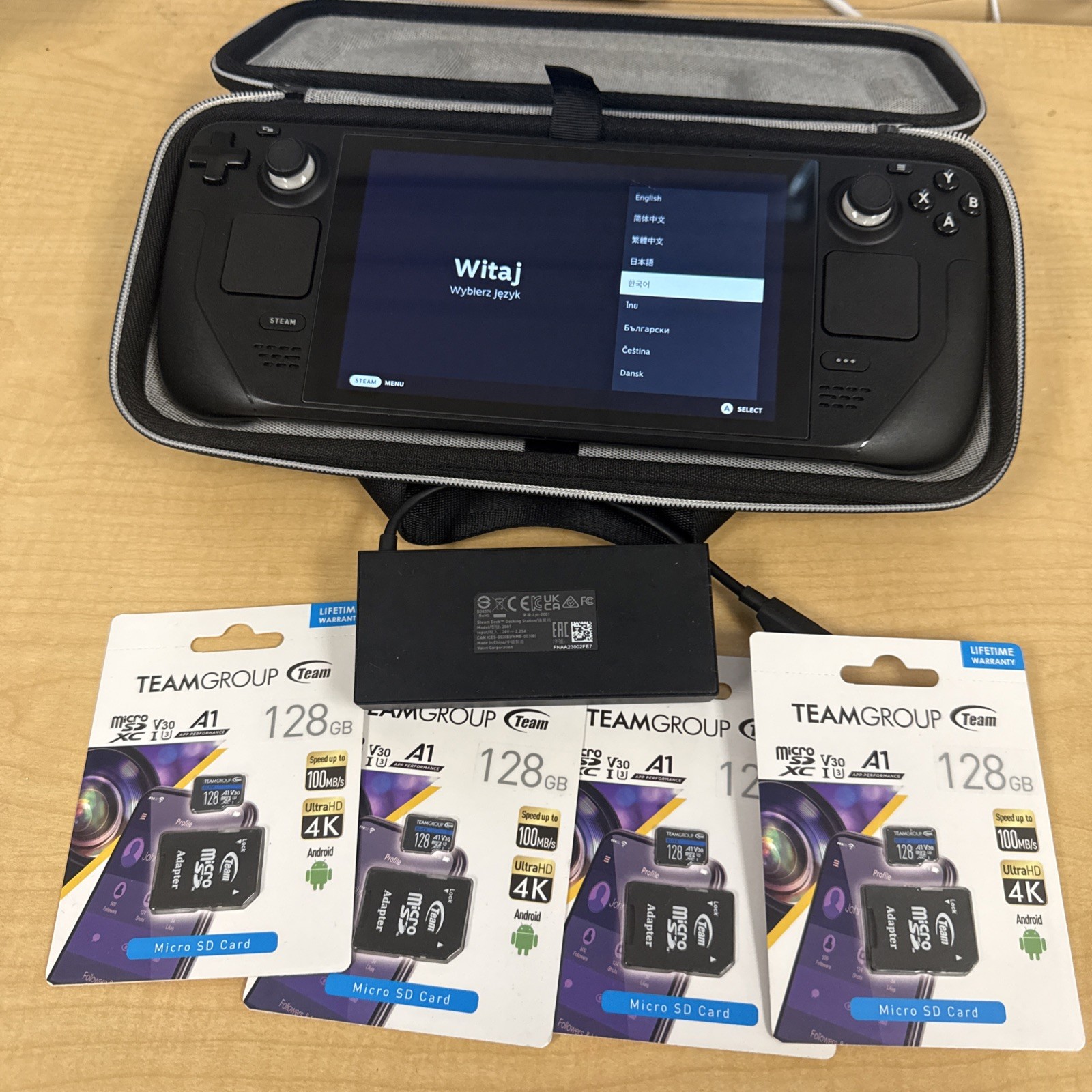 Used Valve Steam Deck 512GB – Black Model 1010, Official Adapter + 4 SD Cards!!!