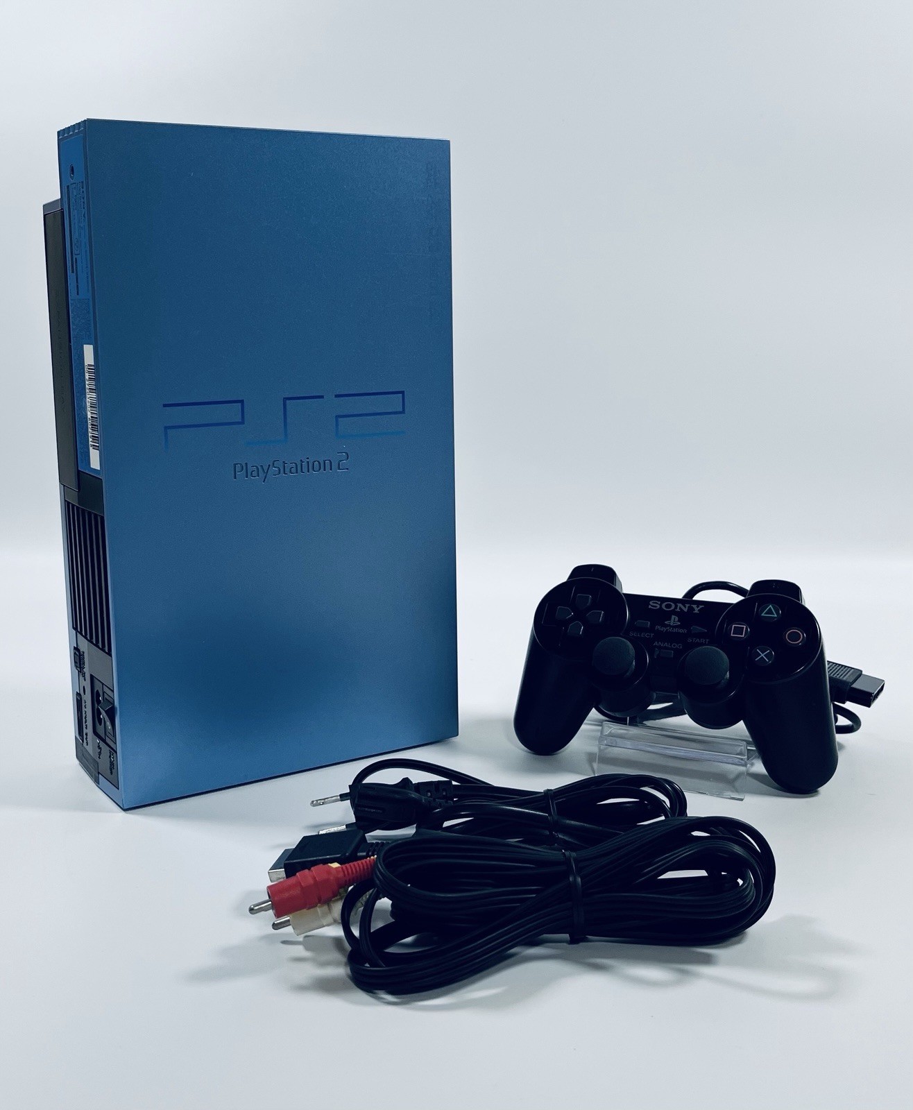 ✨Sony PS2 Aqua Blue Console SCPH-39000 Controller Cables NTSC-J Japan Tested✨