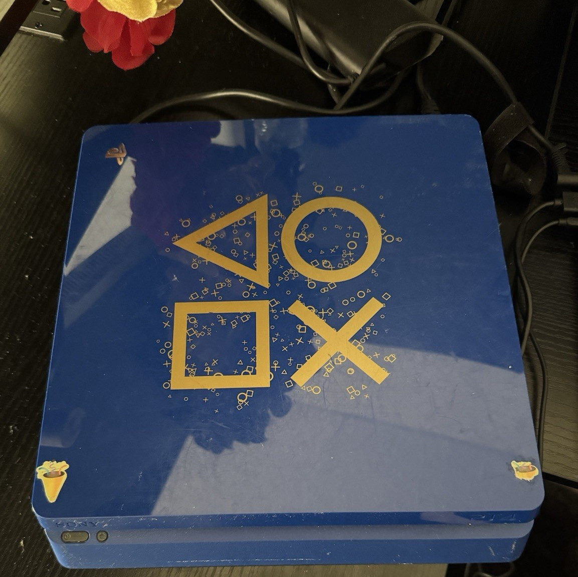 Sony PlayStation 4 Slim Limited Edition Console Blue/Gold Symbols Design