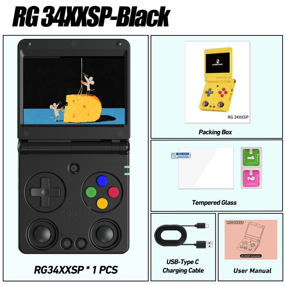 ANBERNIC RG 34XXSP Handheld Retro Game Console 3.4-inch H700 3300mAH Linux Gifts