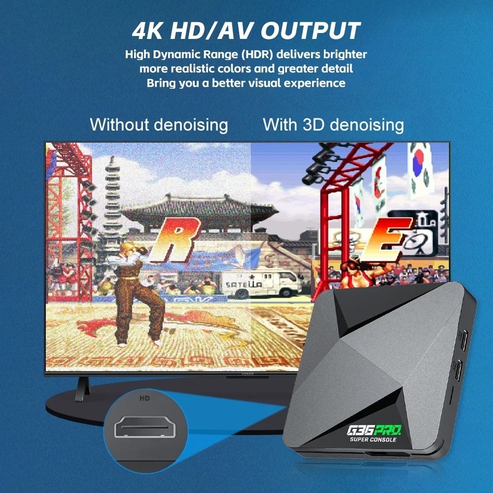 Super Game Box G36 Pro 4K Retro Video Game Console with 60000 128 GB