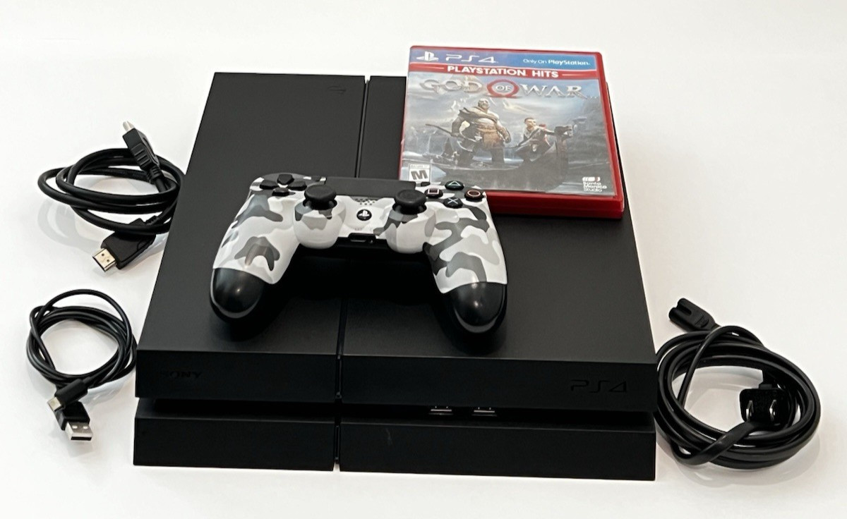 Sony PlayStation 4 500GB Black Console PS4 CUH-1215A w/ Controller Game Cable