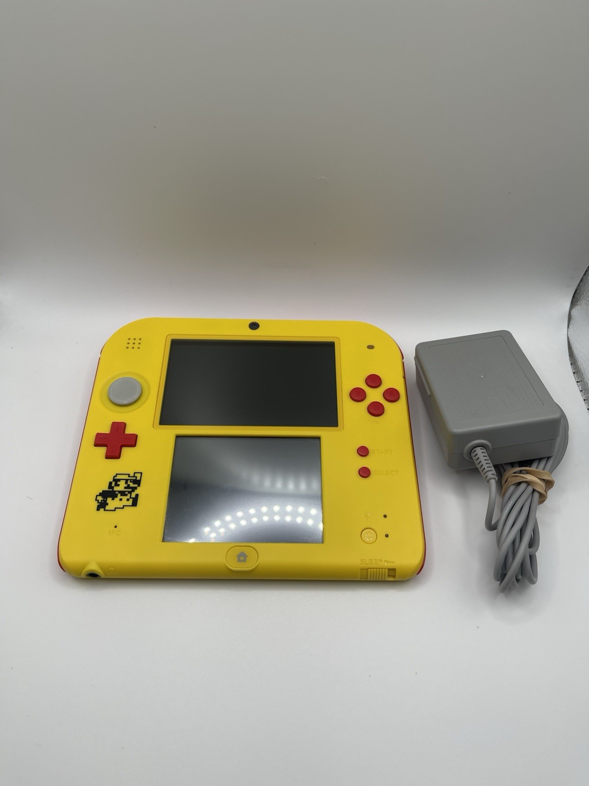 Nintendo 2DS Super Mario Maker Edition Yellow Handheld (FTR-001) & Charger