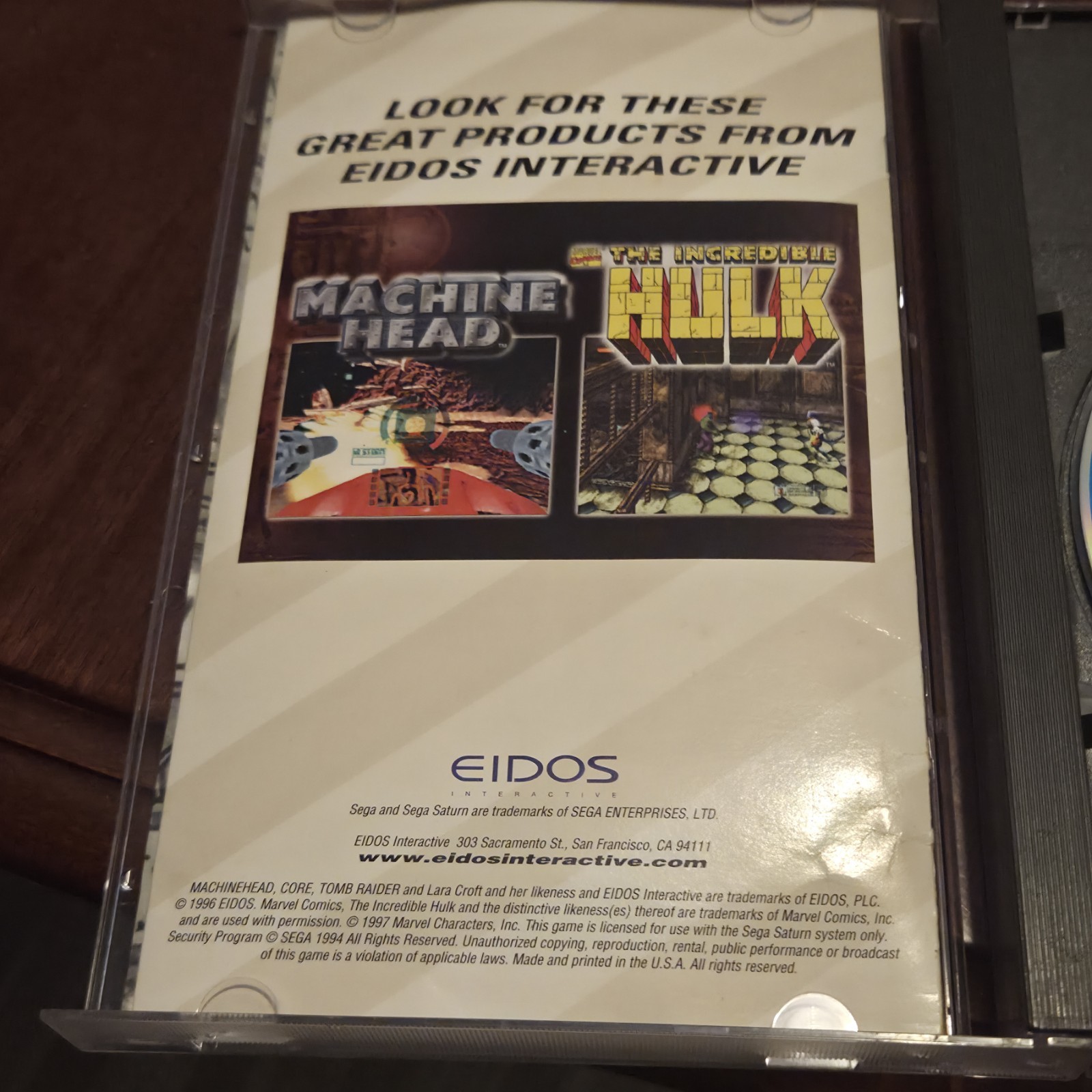 Sega Saturn MK-80000A Black Working With Tomb Raider CIB & Retro Bit Controller