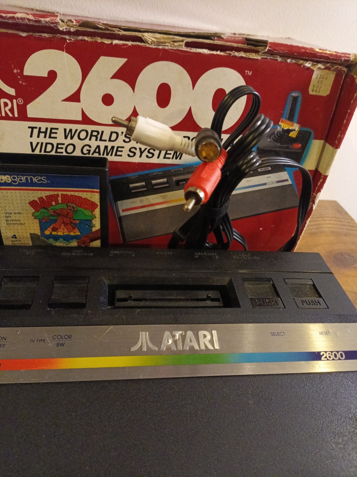 Atari 2600 JR Rainbow Modded S-VIDEO Box Joysticks Paddles Bundle