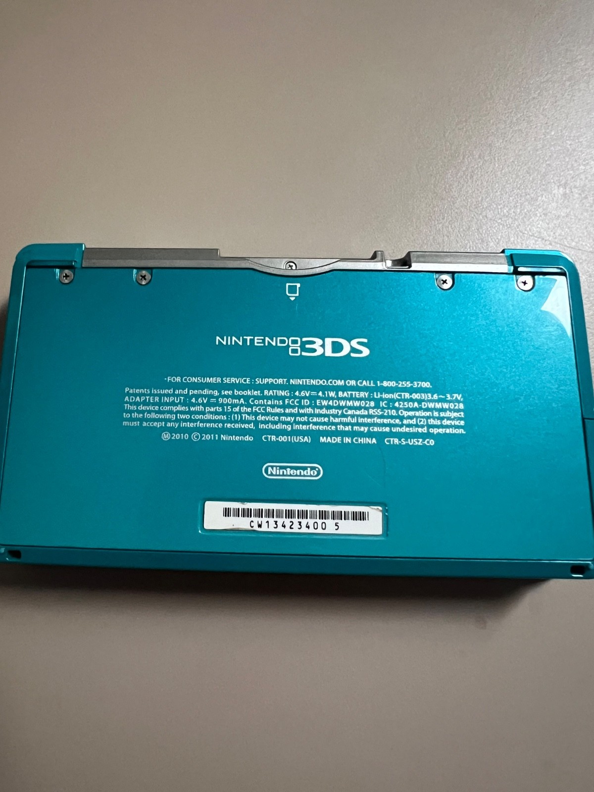 Nintendo 3DS Handheld System – Aqua Blue – No Charger
