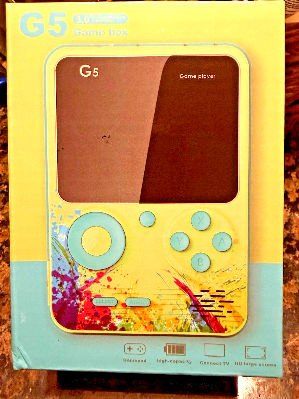 Game Box 500 Handheld Game Player Console 3.0 in Backlit Screen TV, BLUE