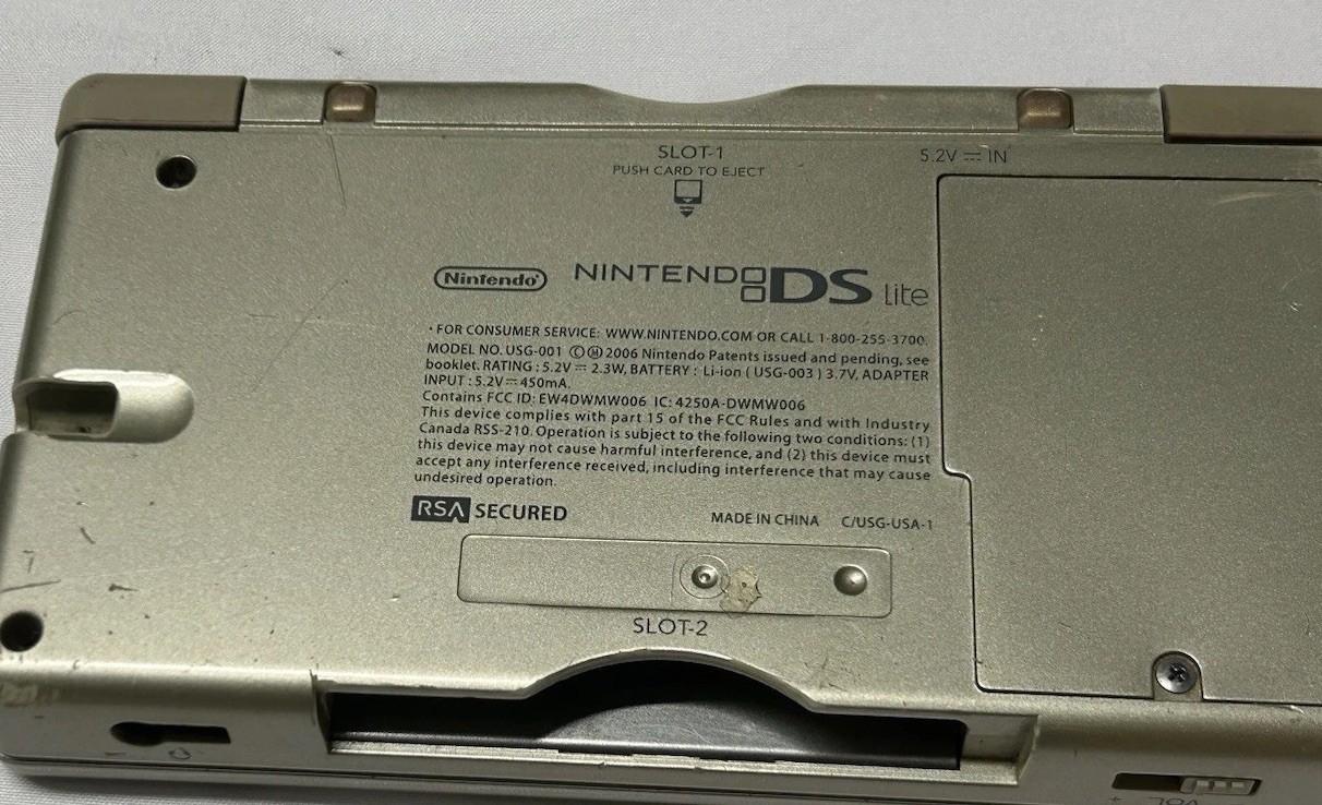 Nintendo DS Lite Console Zelda edition 001 Triforce Working For Parts Or Repair