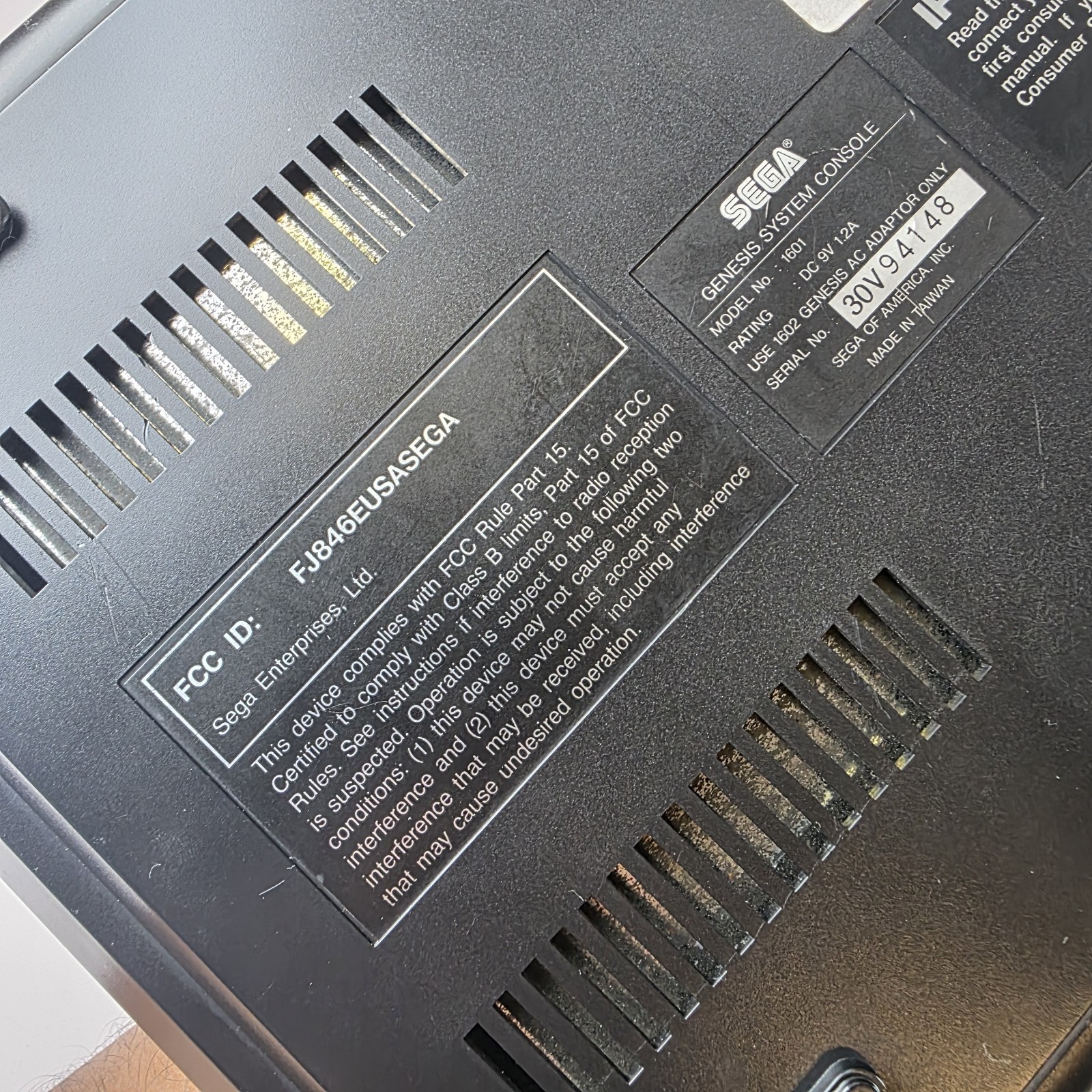 Sega Genesis Model 1 High Definition Graphics Console Only 16 Bit 1601