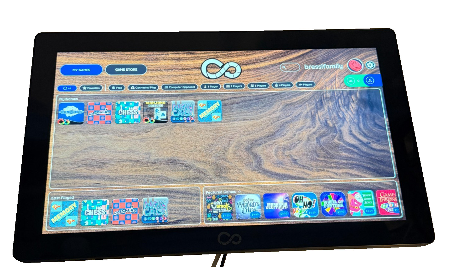 Infinity Game Table 24 Arcade1Up Interactive Touchscreen Board Game Table
