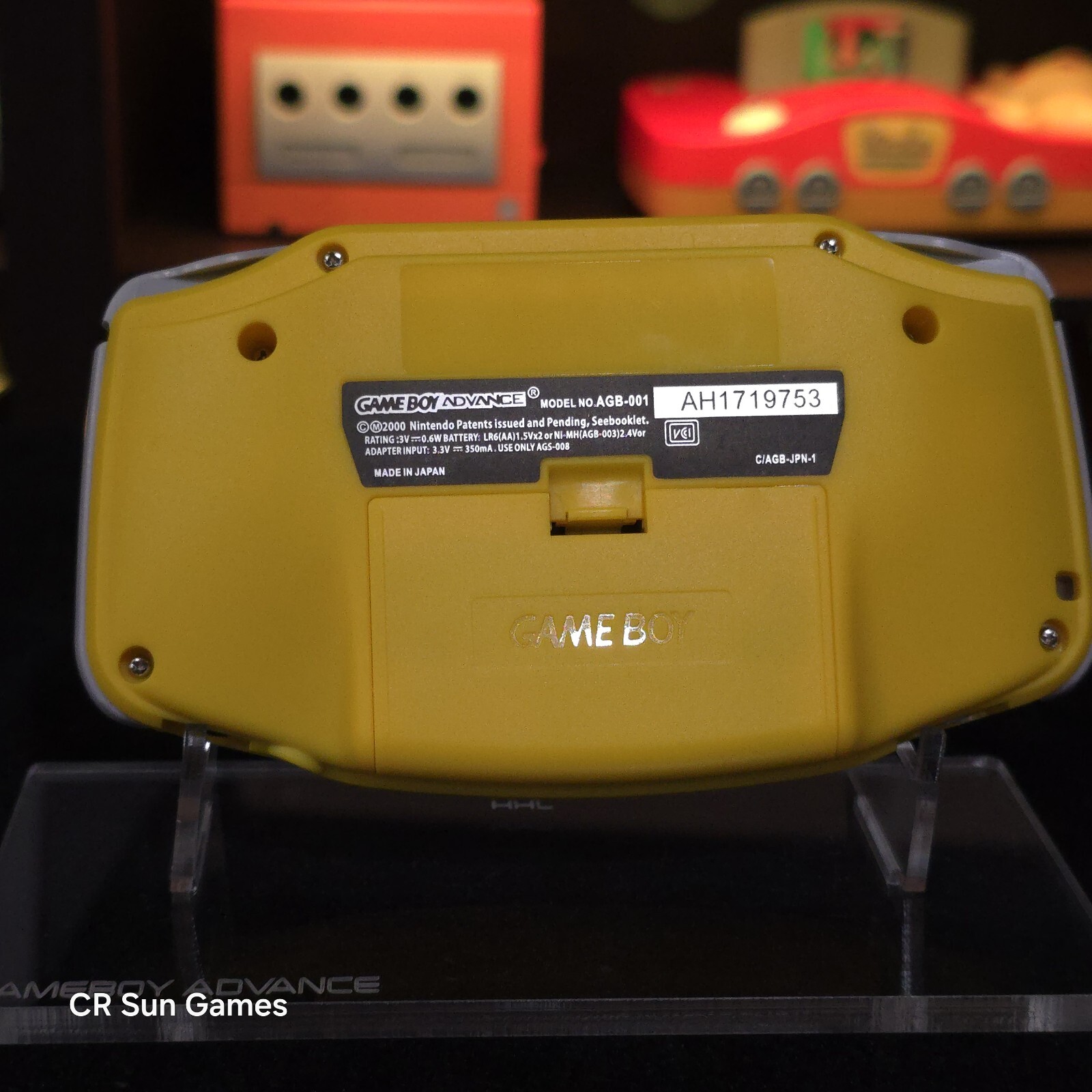 Yellow Game Boy Advance GBA Console with iPS V5 Backlight Backlit LCD MOD