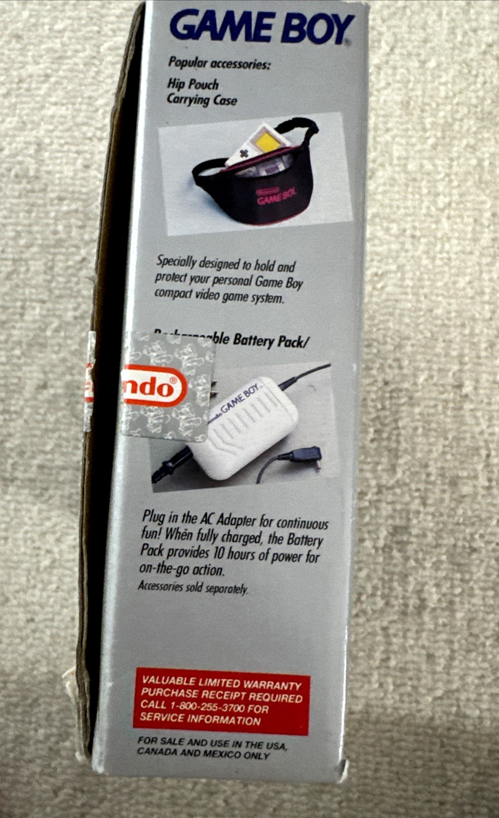 Nintendo Game Boy Launch Edition Handheld System In Box – Gray DMG-01