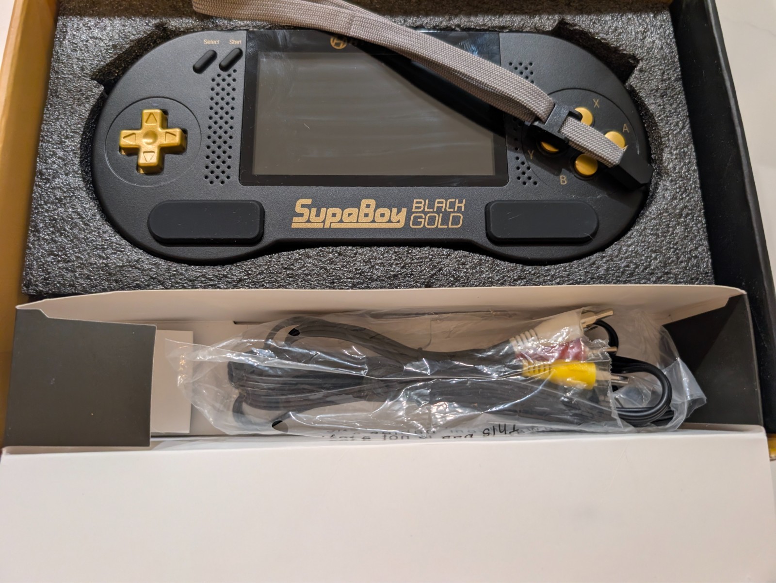 Used Hyperkin SupaBoy Portable Pocket BlackGold Console (Box & Manual Included)