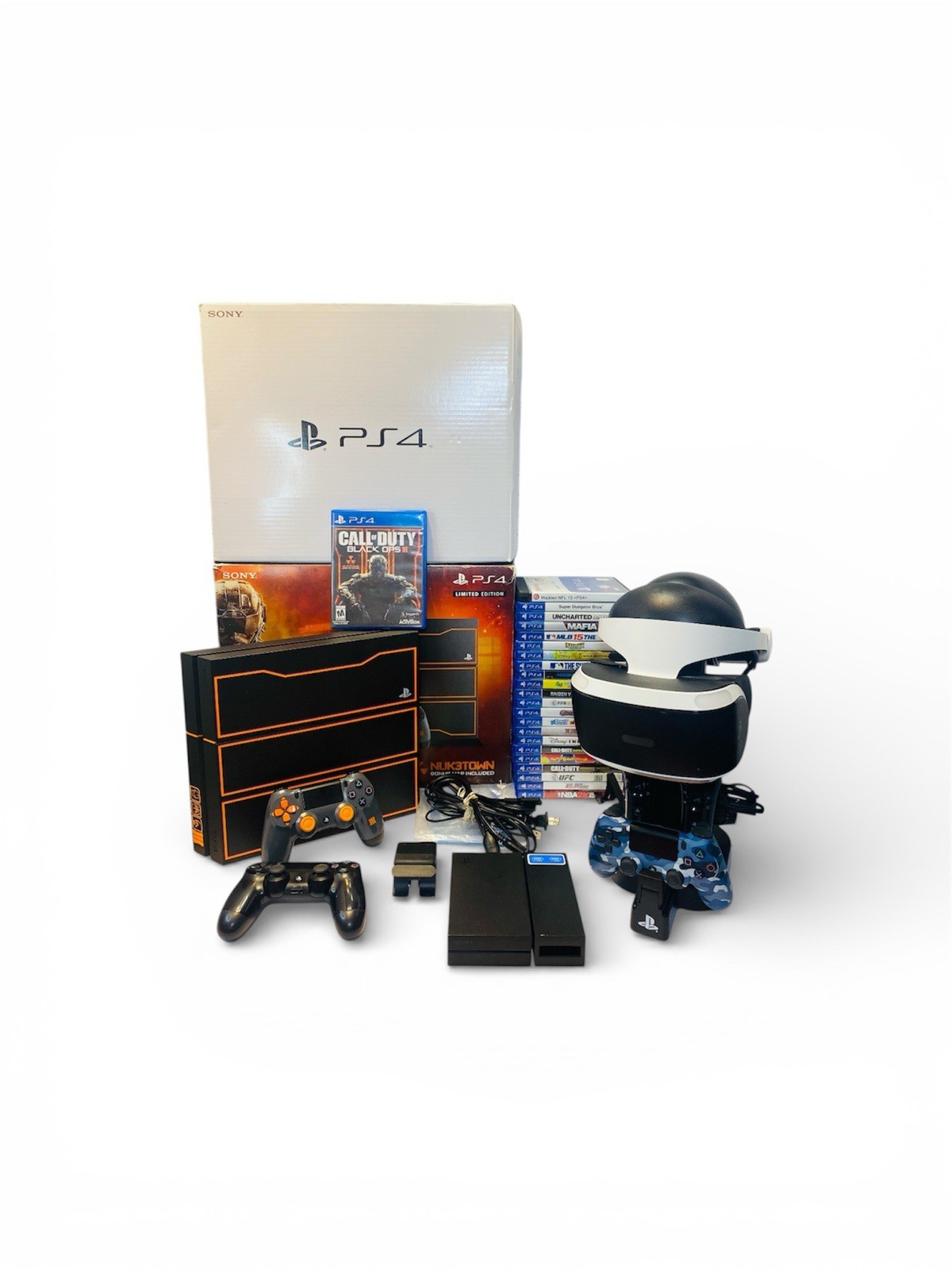 PS4 PLAYSTATION 4 1TB CALL OF DUTY BLACK OPS III LIMITED EDITION VR BUNDLE WORKS