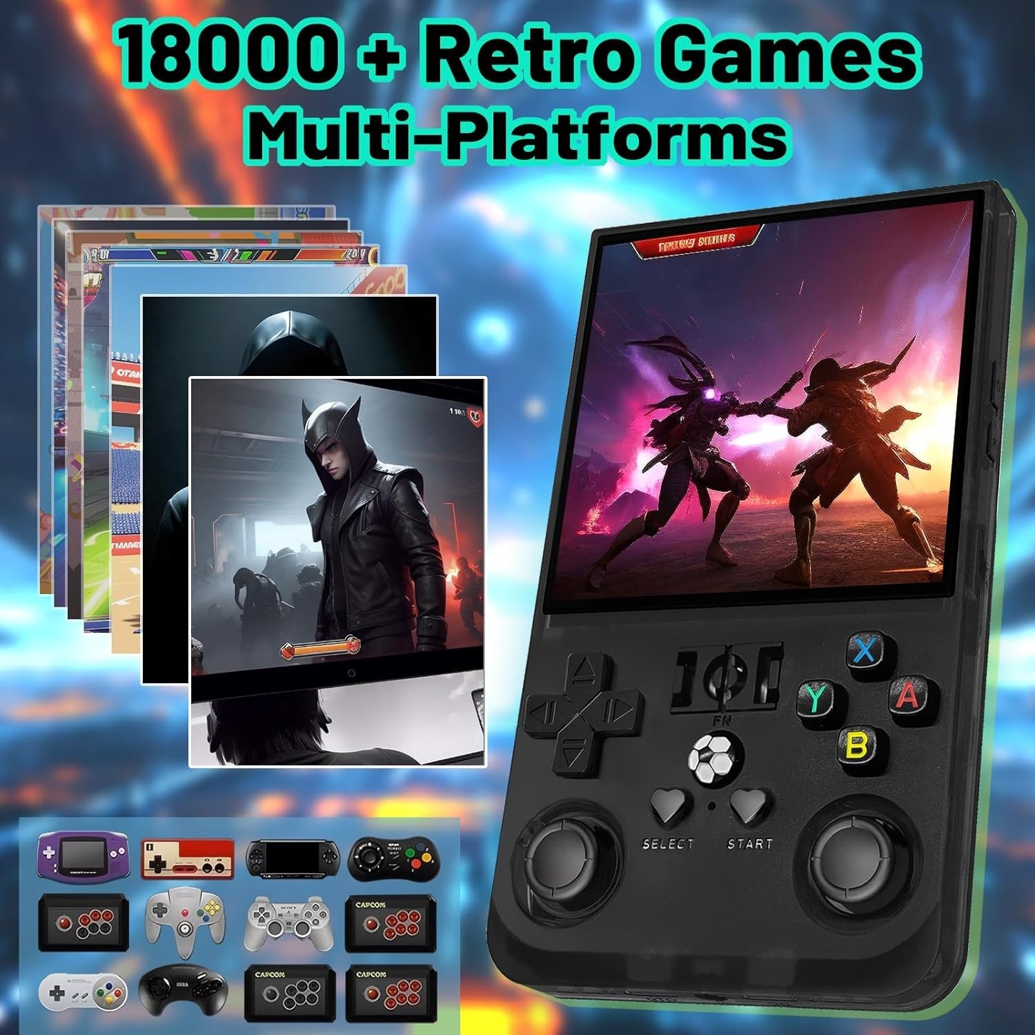 128GB,R36MAX Handheld Game Console 4.0 Inch IPS Screen,22000+ Games, Video Games