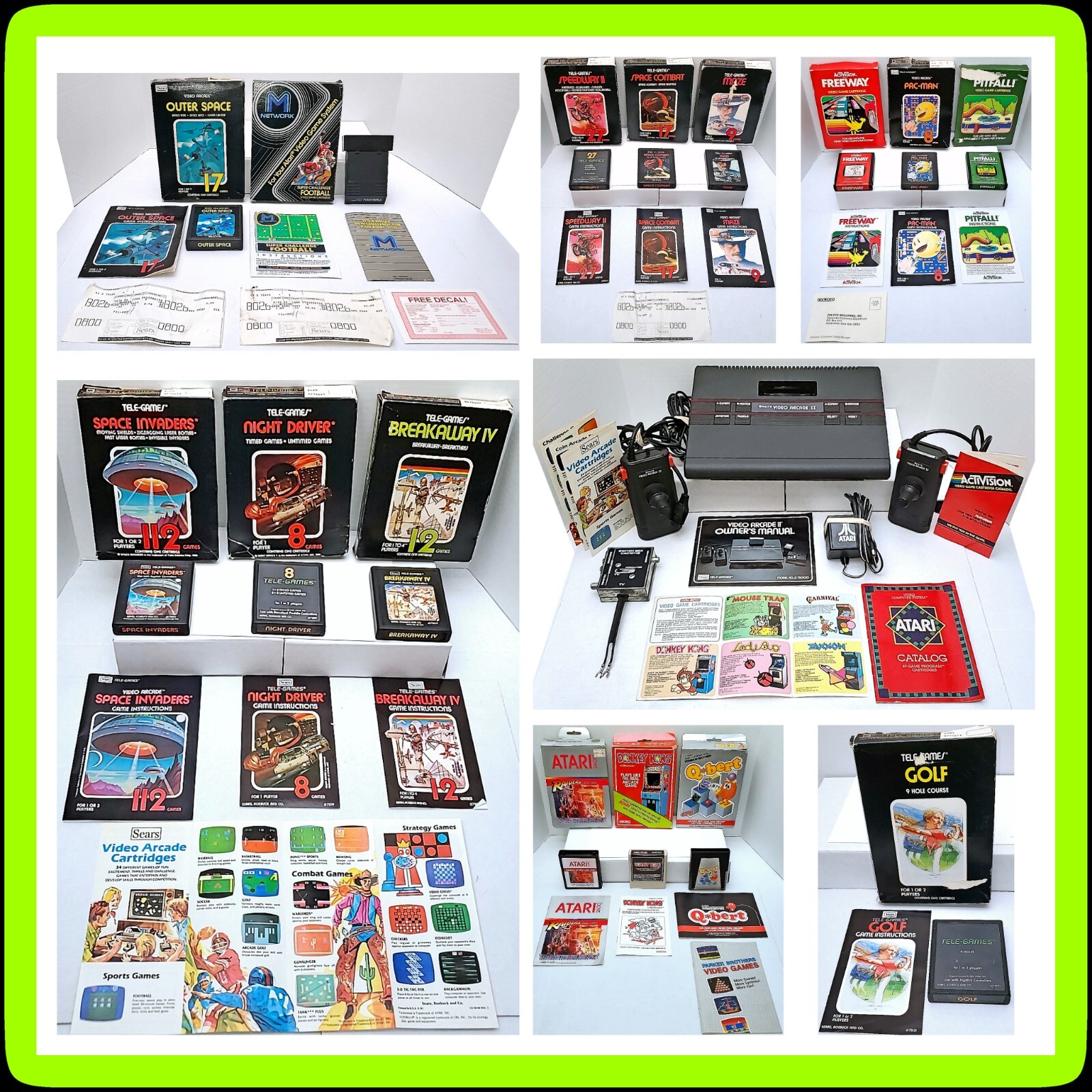 🕹️ $765 RARE 1983 Sears Video Arcade II Console +15 CIB ATARI 2600 GAMES 3 Tix
