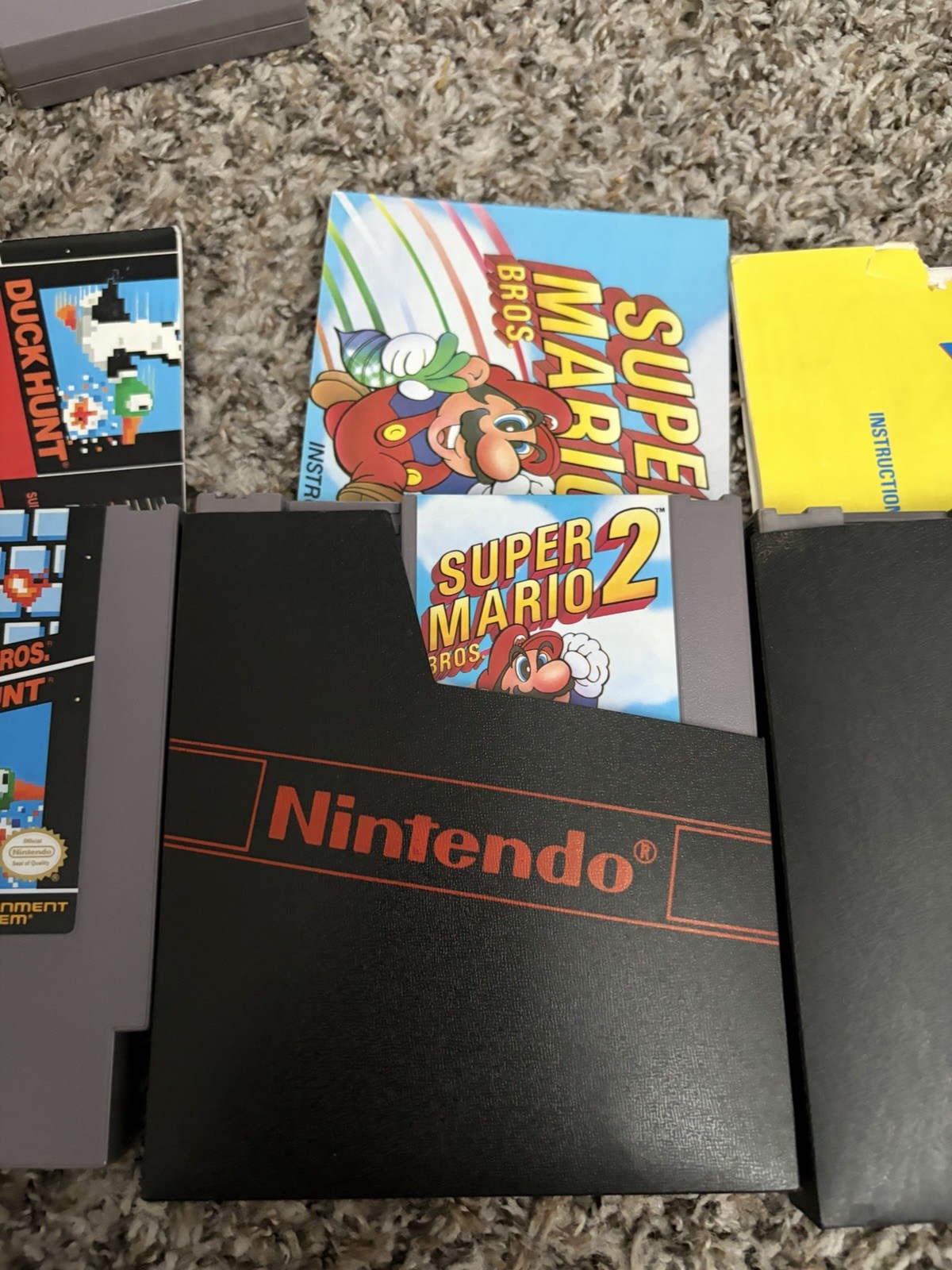 Nintendo NES Console Bundle Super Mario Bros 1 2 3 Zapper 2 Controllers Tested