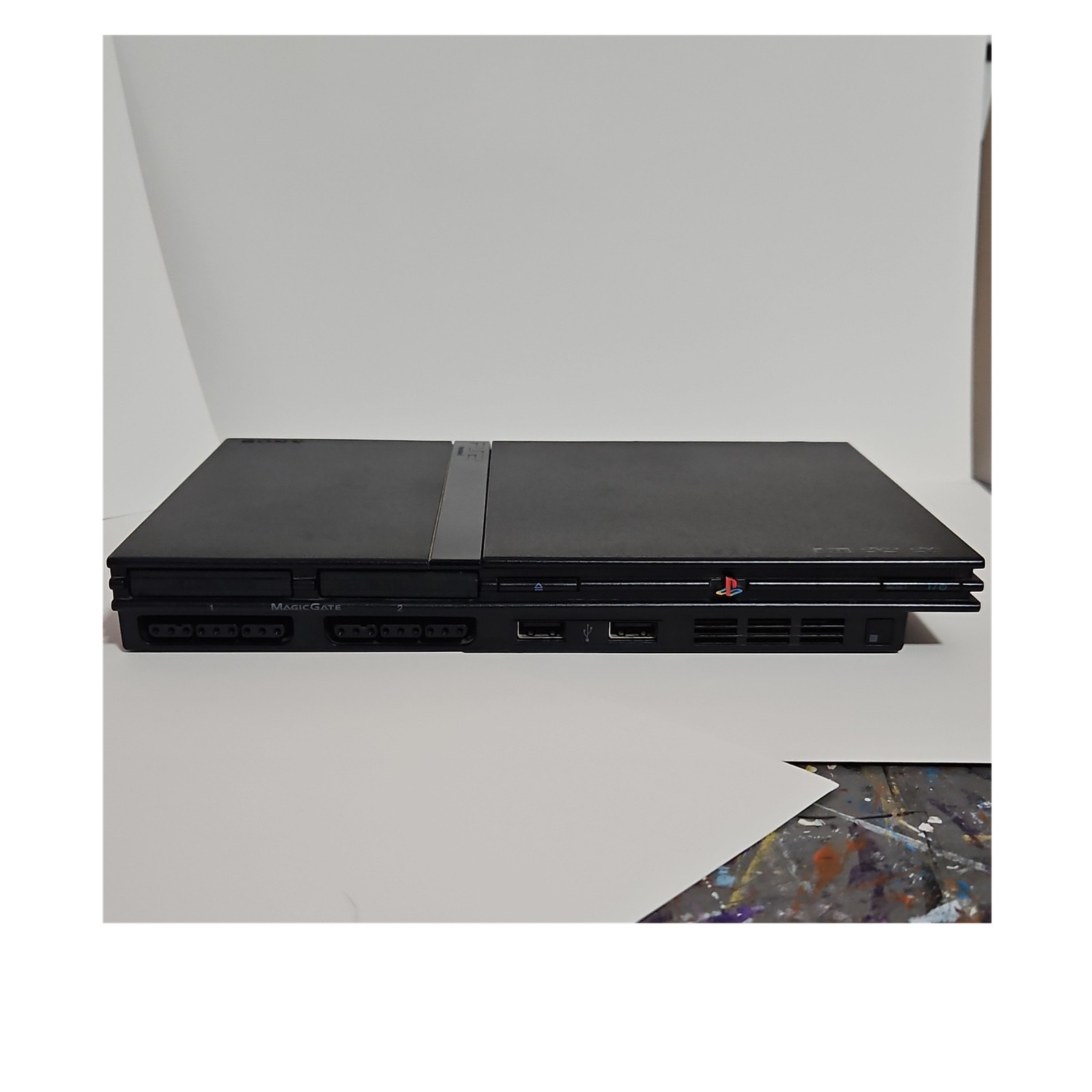 Sony PlayStation 2 Slim Black Console Bundle w/ Controllers, 256MB Memory